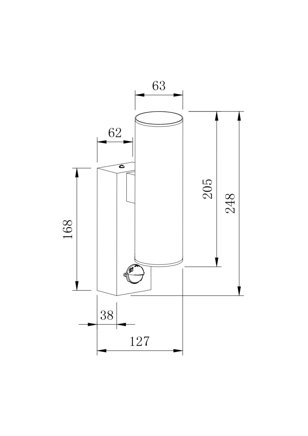 Aplique de Pared Exterior Aluminio con Sensor PIR Pimlico