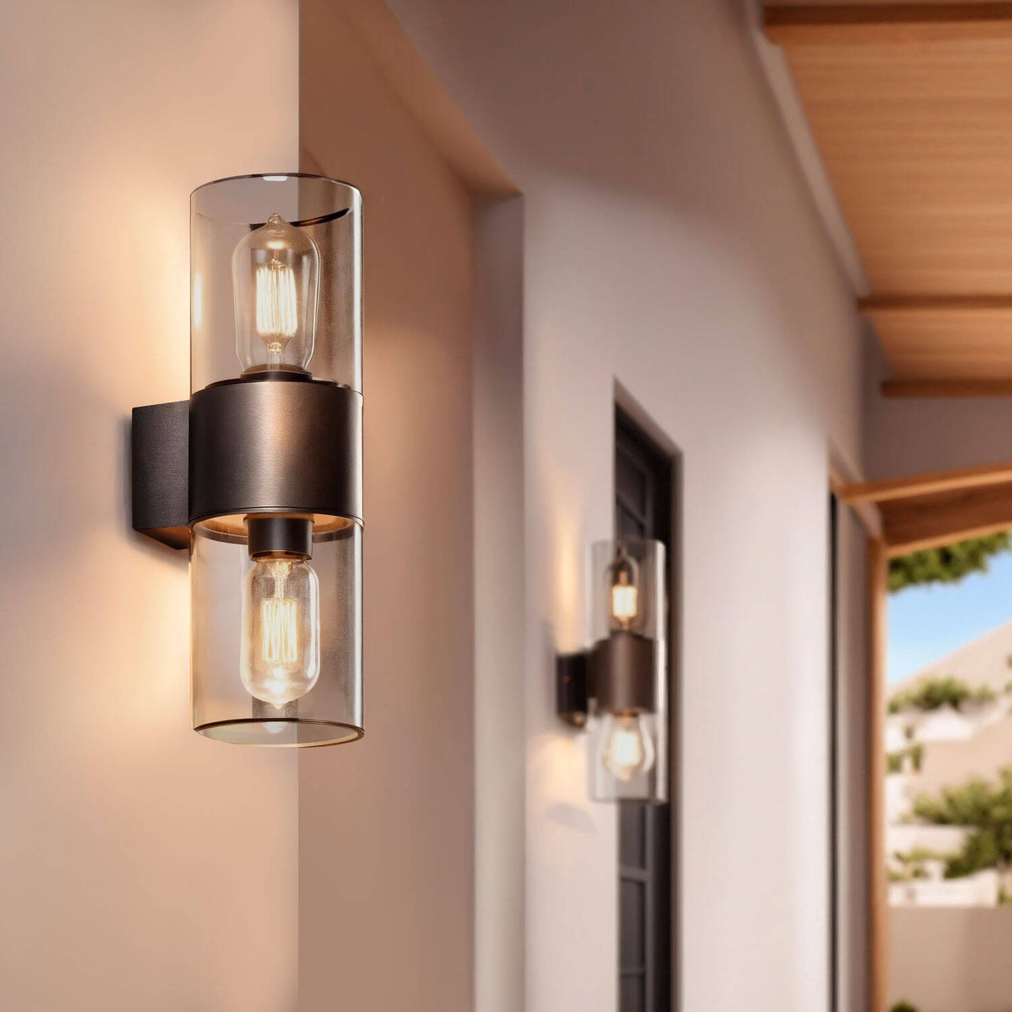 Aplique de Pared Exterior Aluminio Dos Focos Solok