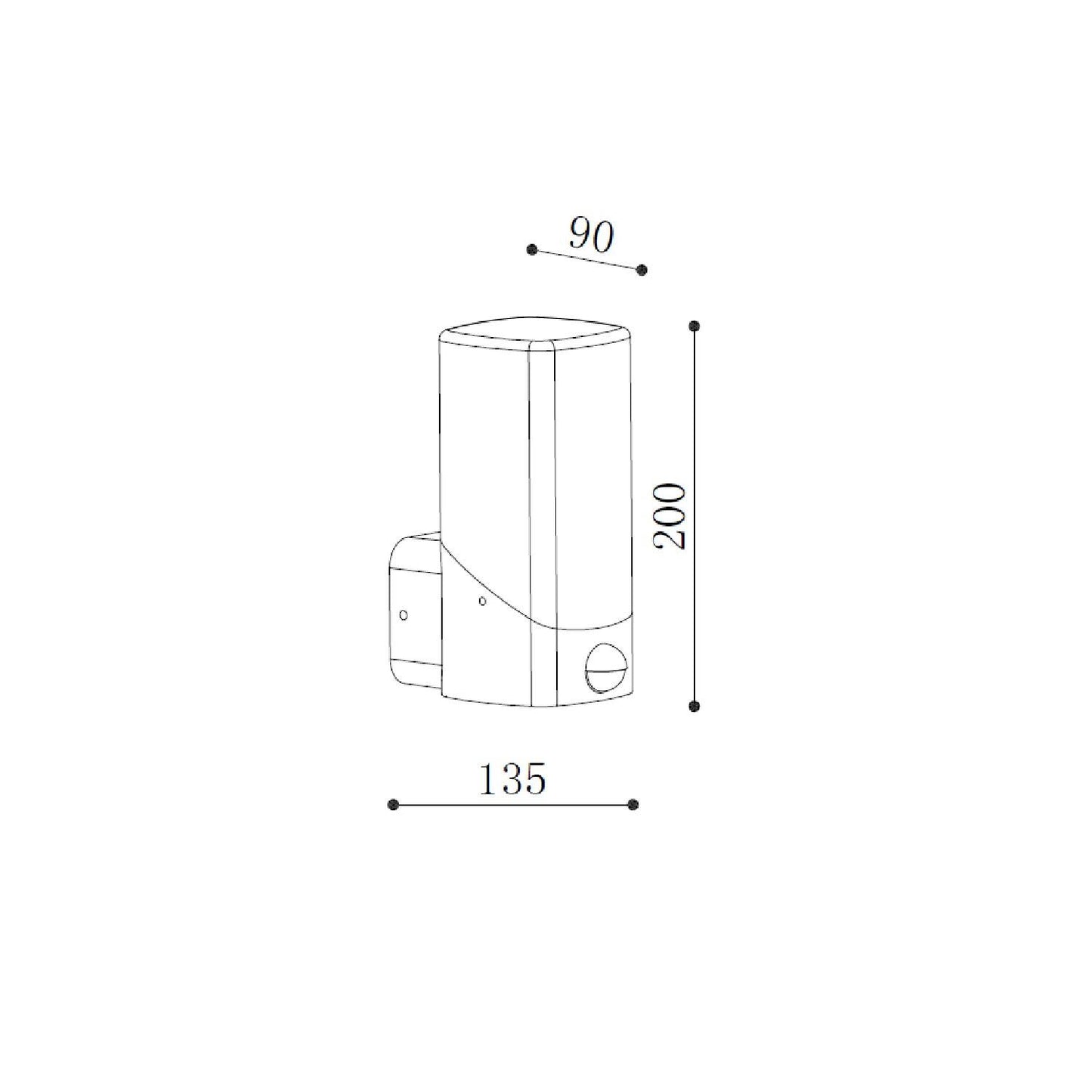 Aplique de Pared Exterior con Sensor PIR Aluminio Pelly