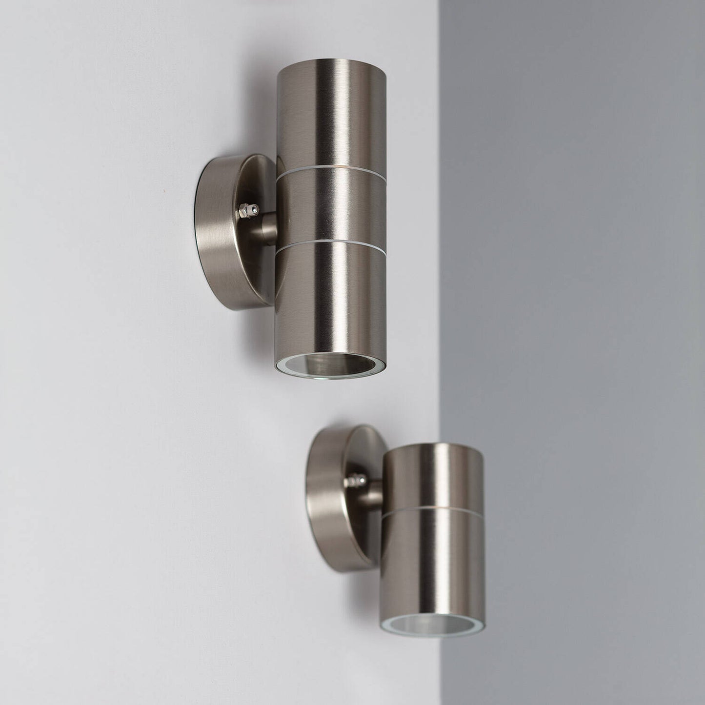 Aplique de Pared Exterior Acero Inoxidable Iluminación Doble Cara Satin