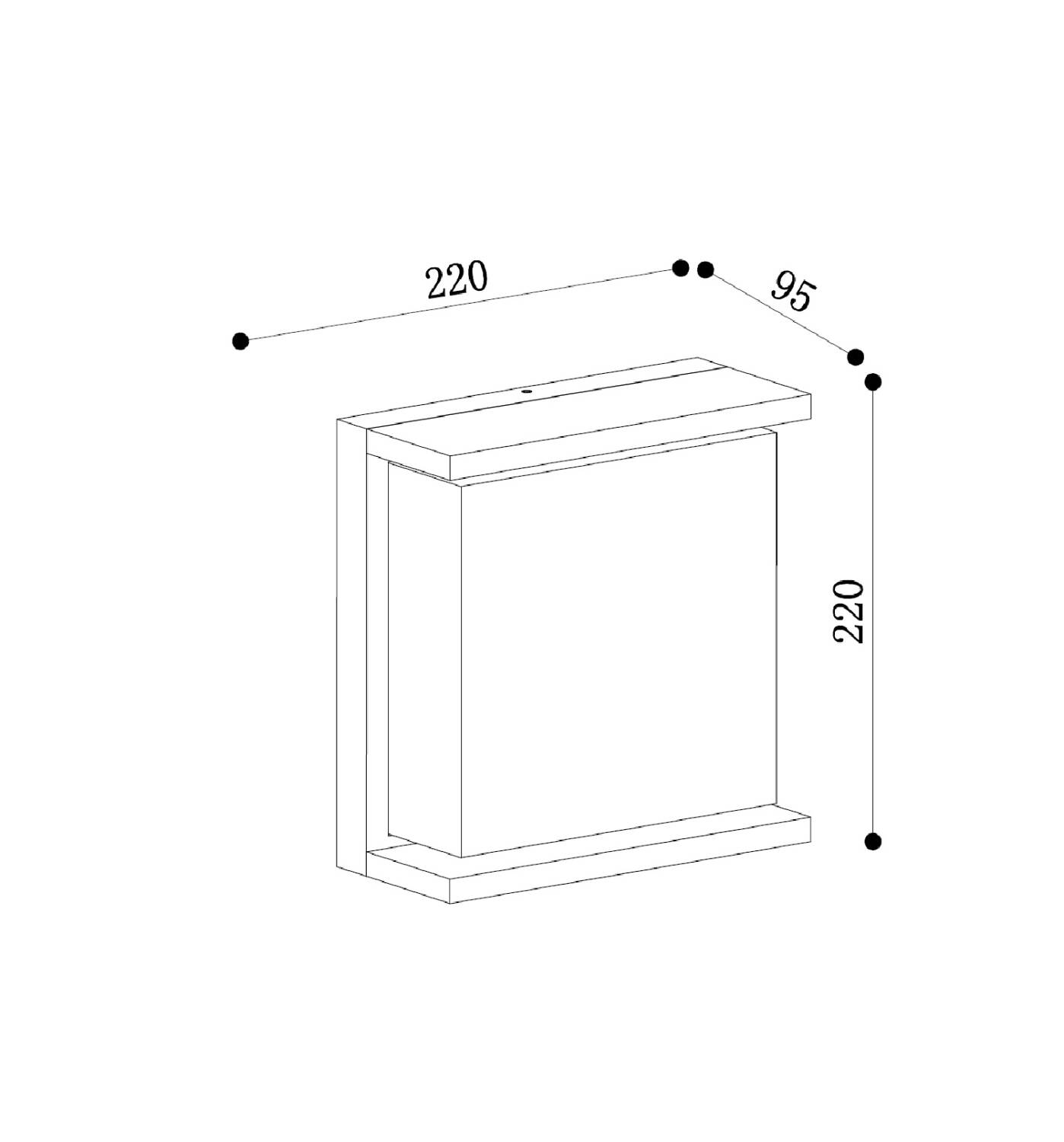 Aplique de Pared Exterior LED 18W Aluminio Iluminación Cuadrado Negro Rimen IP65