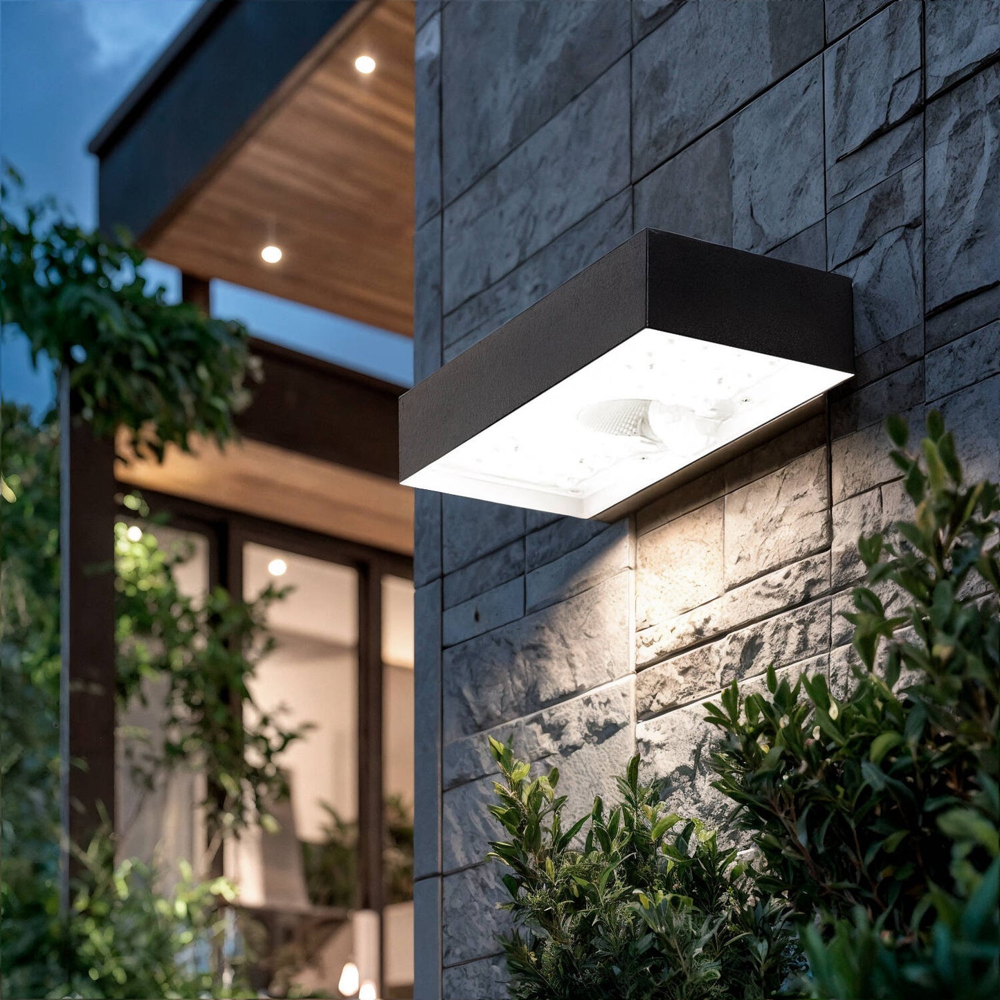 Aplique de Pared Exterior LED 6W con Sensor de Movimiento PIR Karl Solar Negro