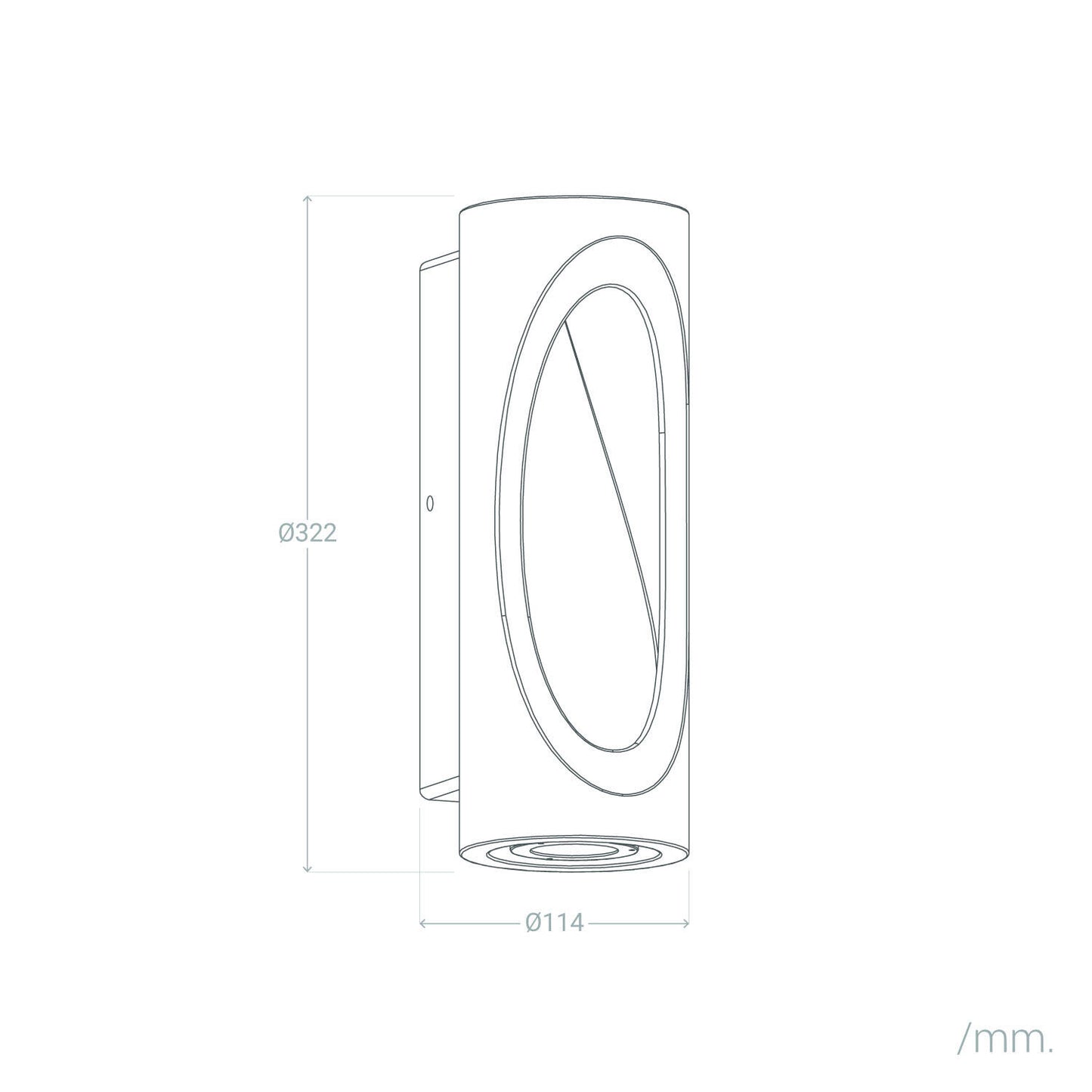 Aplique de Pared Exterior LED Regulable 12W Cemento Large Brinvo