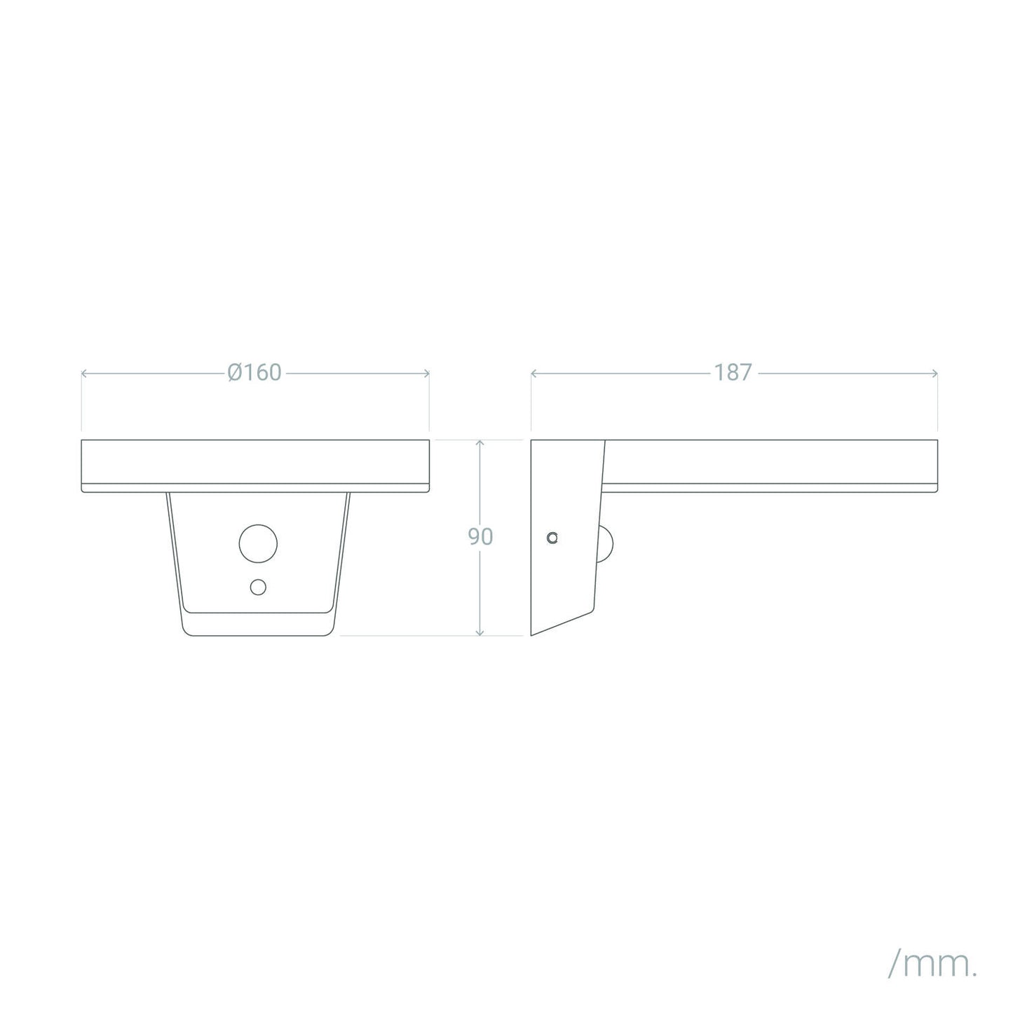 Aplique de Pared Exterior Solar LED 5W Aluminio con Sensor de Movimiento Aris