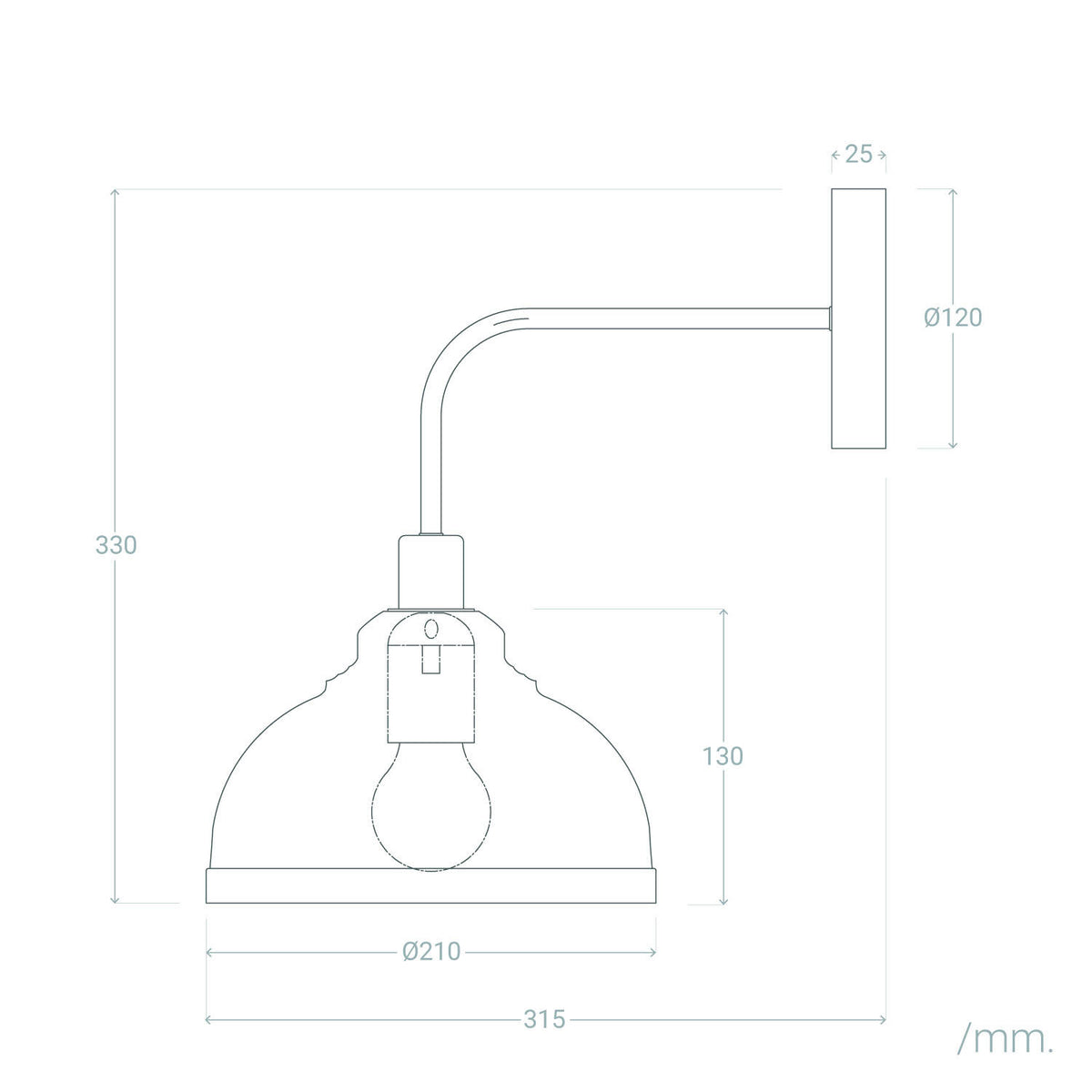 Aplique de Pared Metal 1 Foco Saloon para bombilla E14