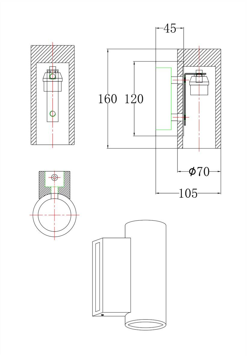 Aplique de Pared Travertino y Madera Enzo