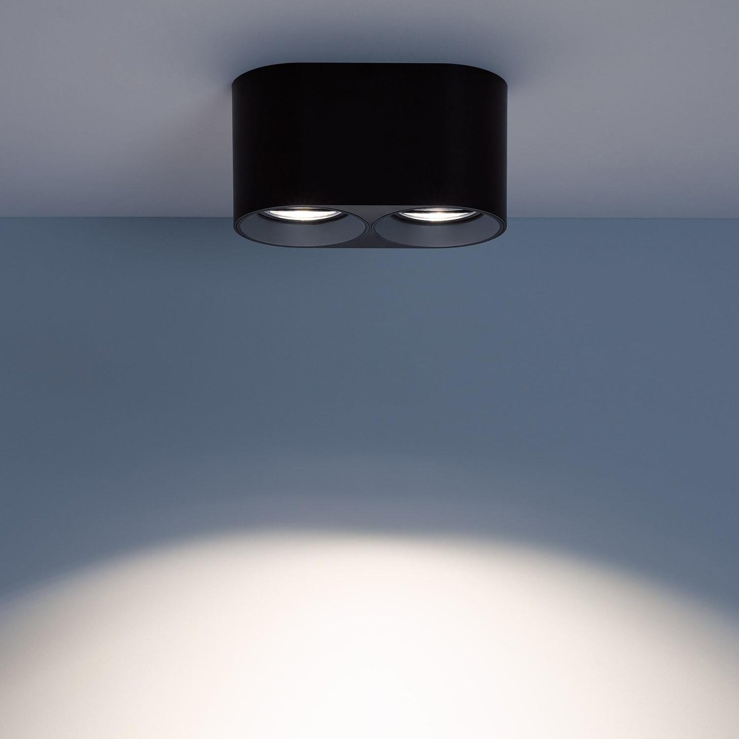 Aplique de Techo Doble Negro con Bombilla GU10 Space