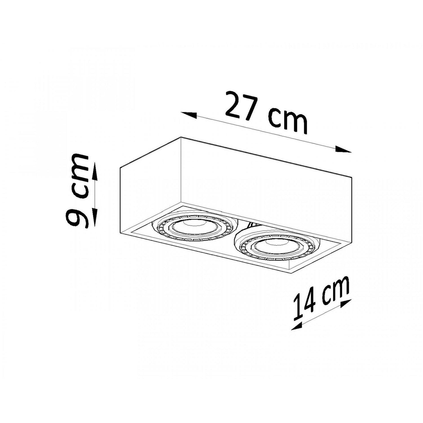 Aplique de Techo Quatro 2 Hormigón SOLLUX