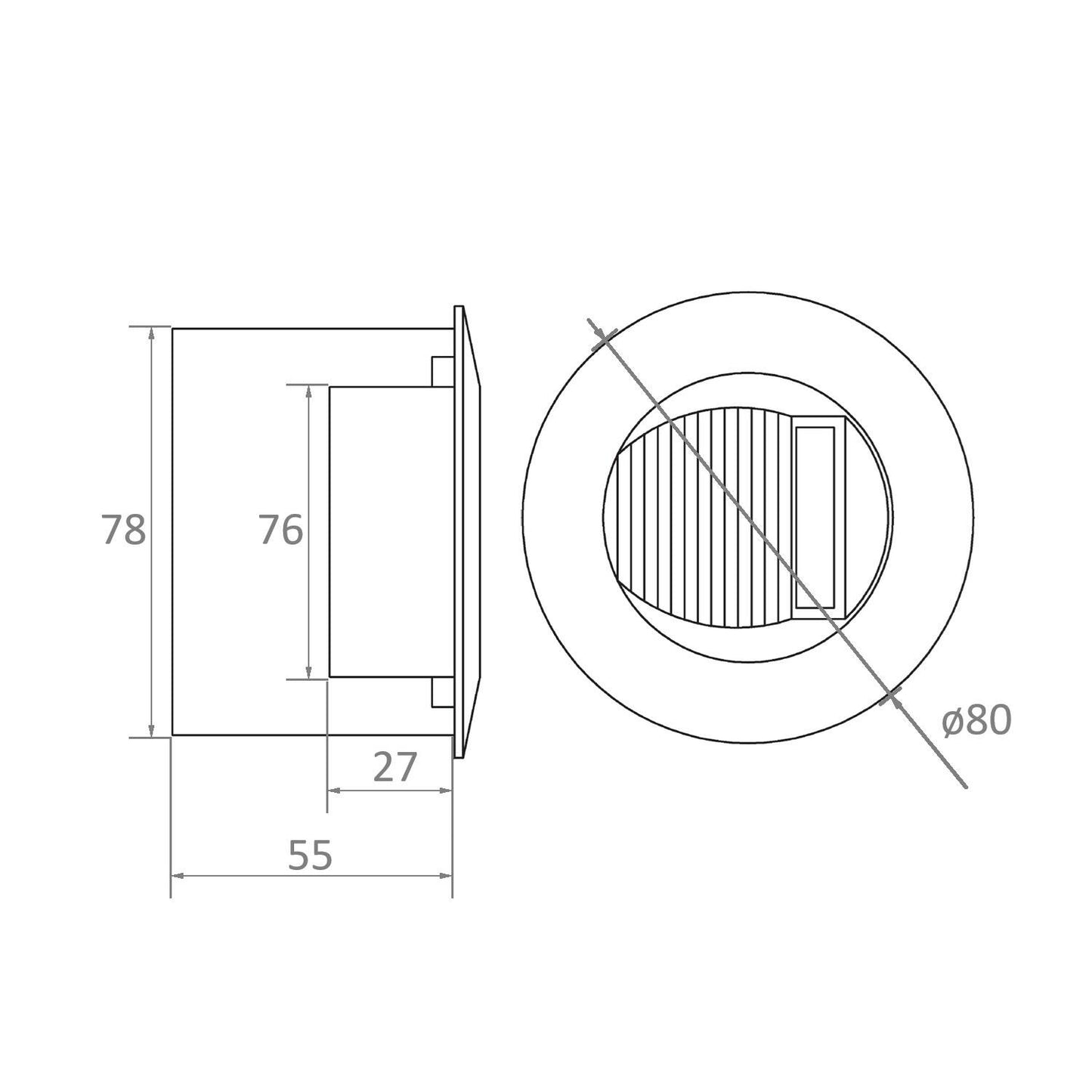 Baliza Exterior LED 1.2W Empotrable Pared Aluminio Lyons