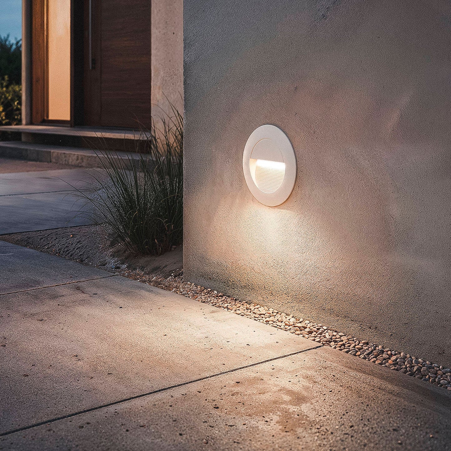 Baliza Exterior LED 3W Empotrable Aluminio Pared Circular Olite