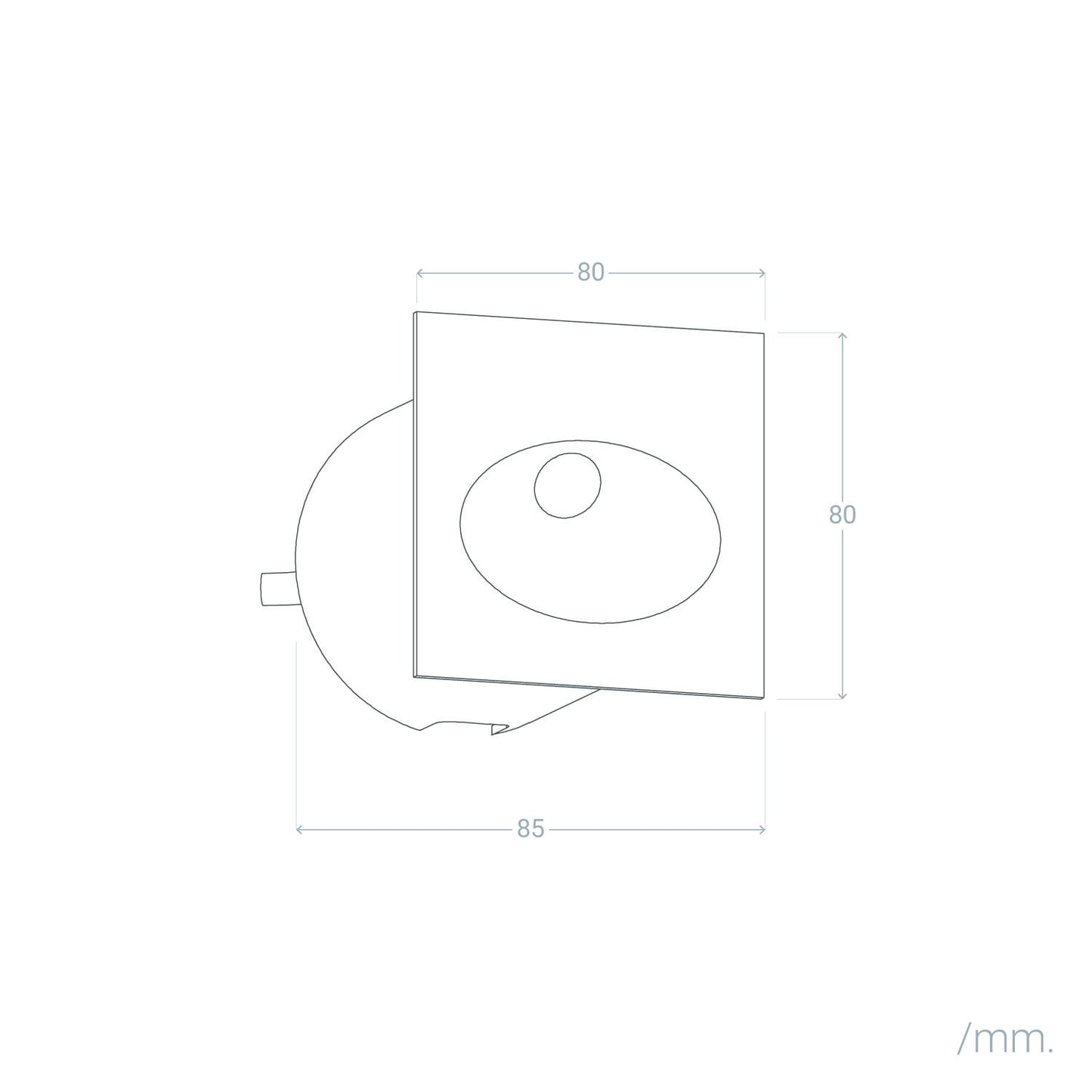 Baliza Exterior LED 3W Empotrable Pared Circular Aluminio Gris Coney