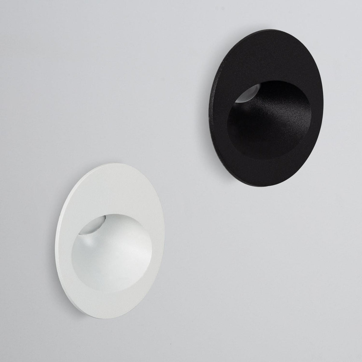 Baliza Exterior LED 3W Empotrable Pared Circular Negro Coney