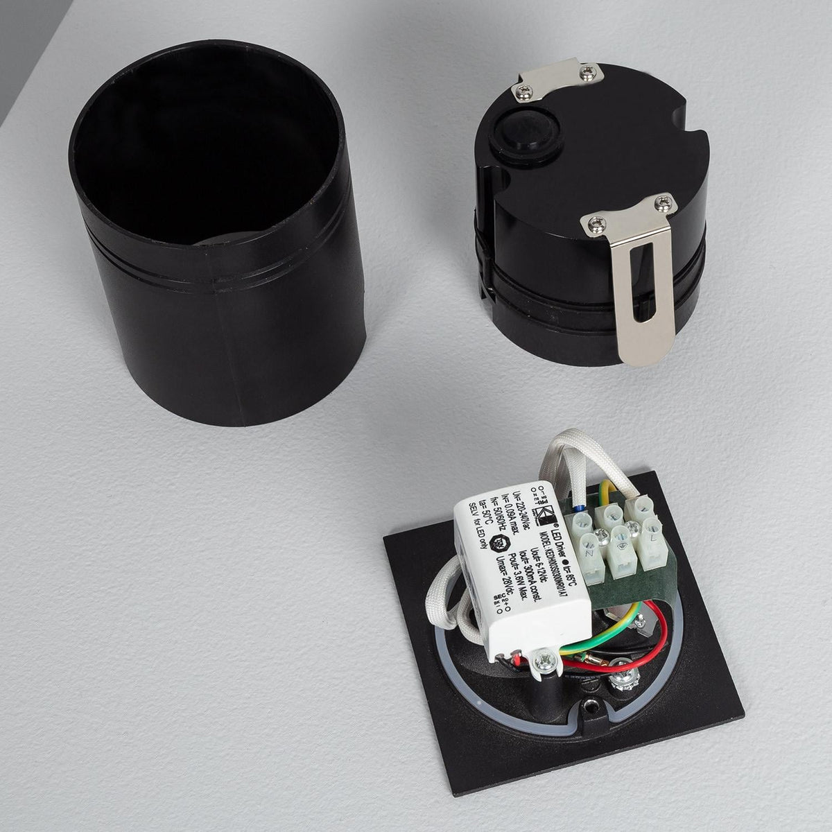 Baliza Exterior LED 3W Empotrable Pared Cuadrado Aluminio Negro Ellis