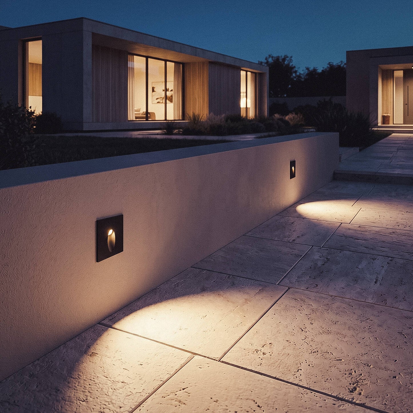 Baliza Exterior LED 3W Empotrable Pared Cuadrado Aluminio Adam