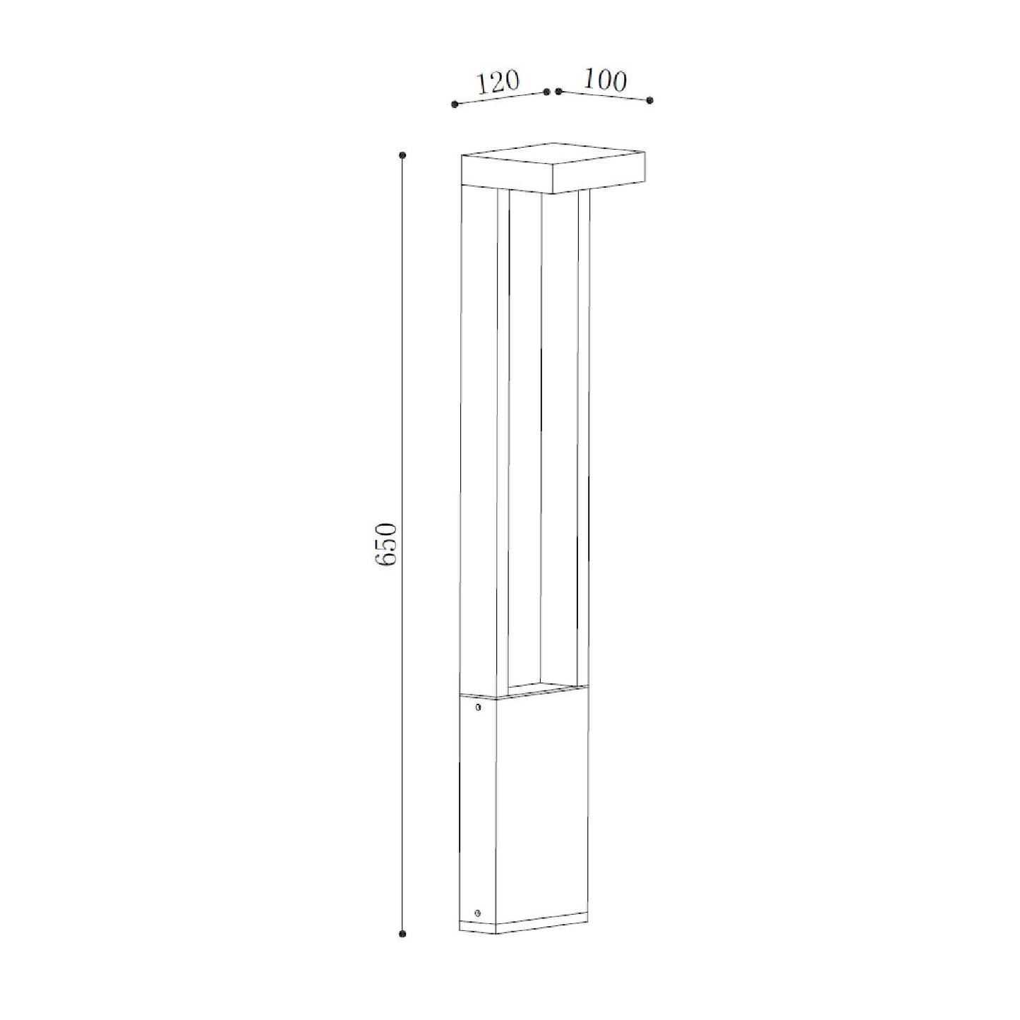 Baliza Exterior LED 65cm 10W Aluminio Droxe Negro