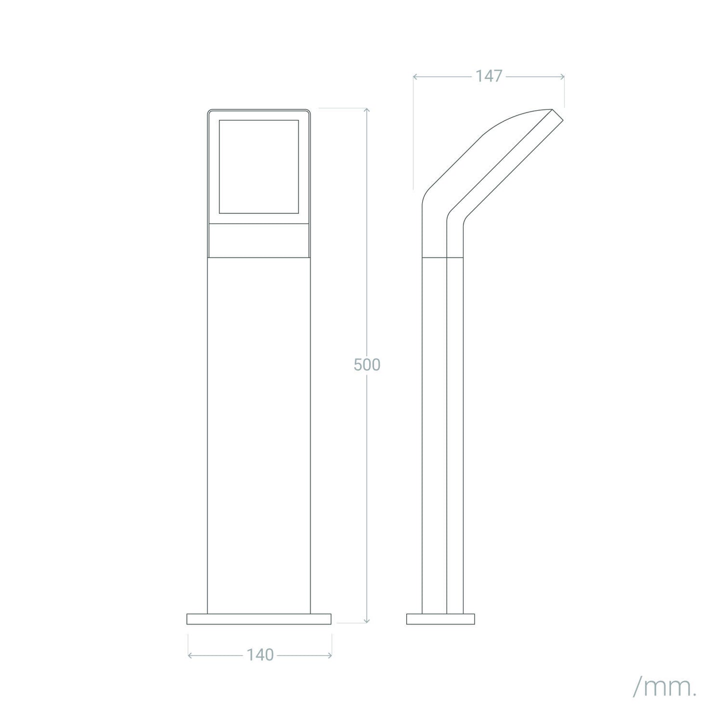 Baliza Exterior LED 9.5W Superficie Pie 50cm Aluminio Legacy