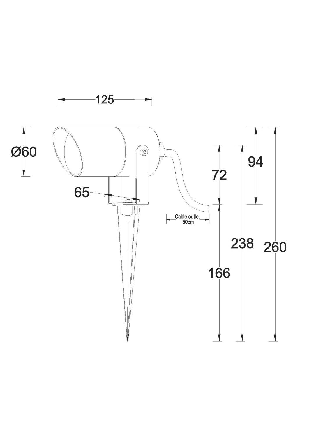 Foco Exterior GU10 Aluminio con Pincho Tilot