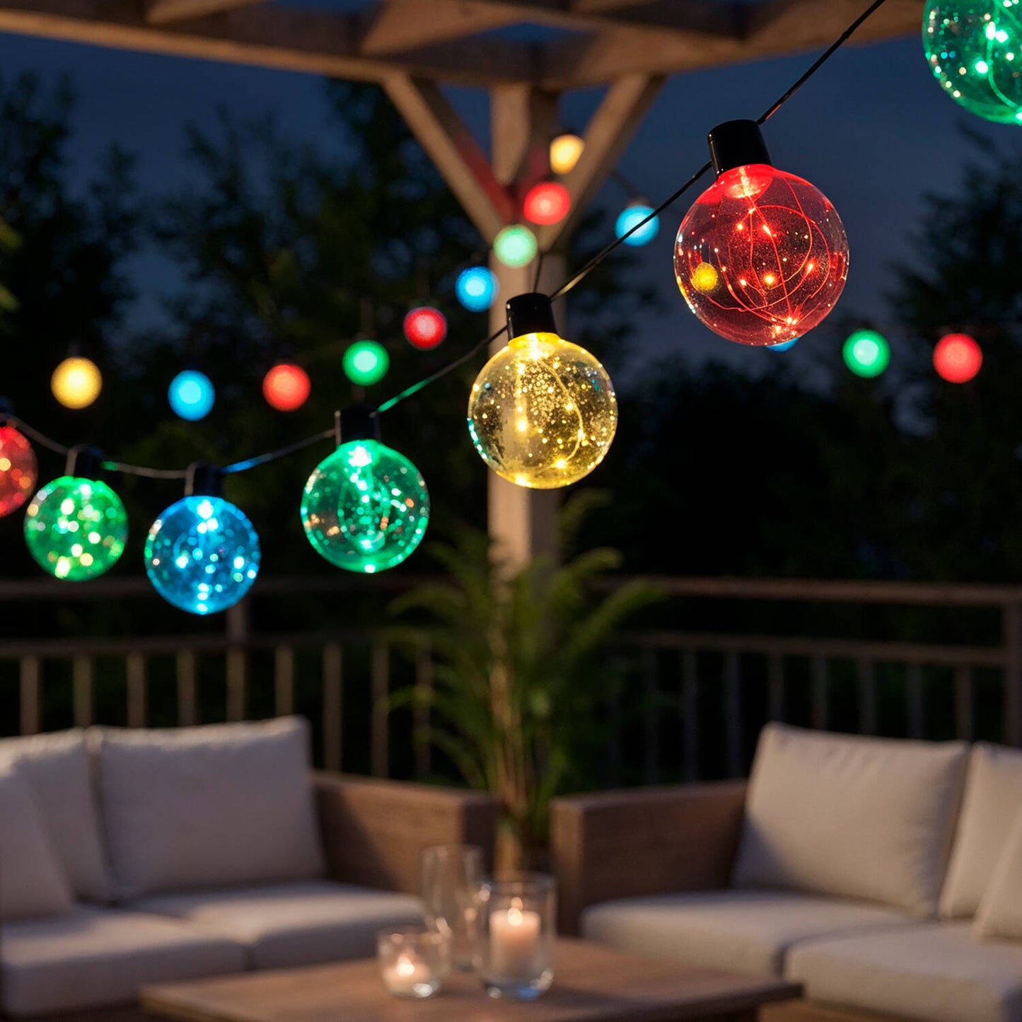 Guirnalda Exterior LED RGB de 10 Bombillas Jarli 7.5m