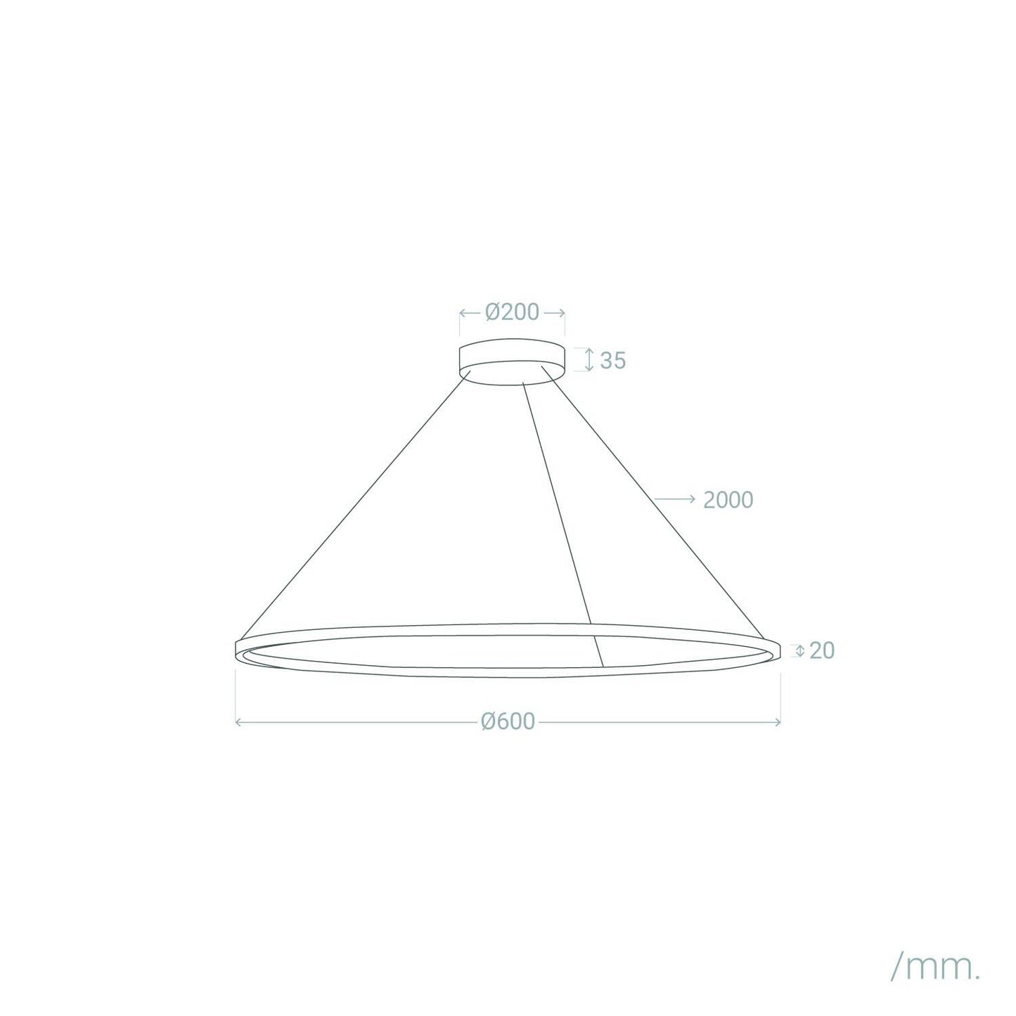 Lámpara Colgante LED 20W Aluminio CCT Seleccionable Ivalo