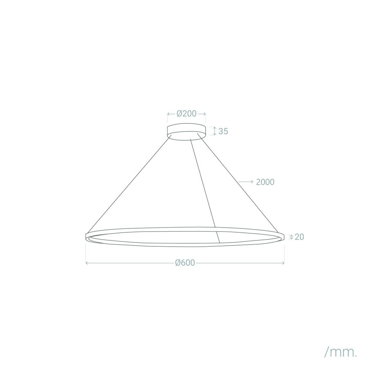 Lámpara Colgante LED 20W Aluminio CCT Seleccionable Ivalo