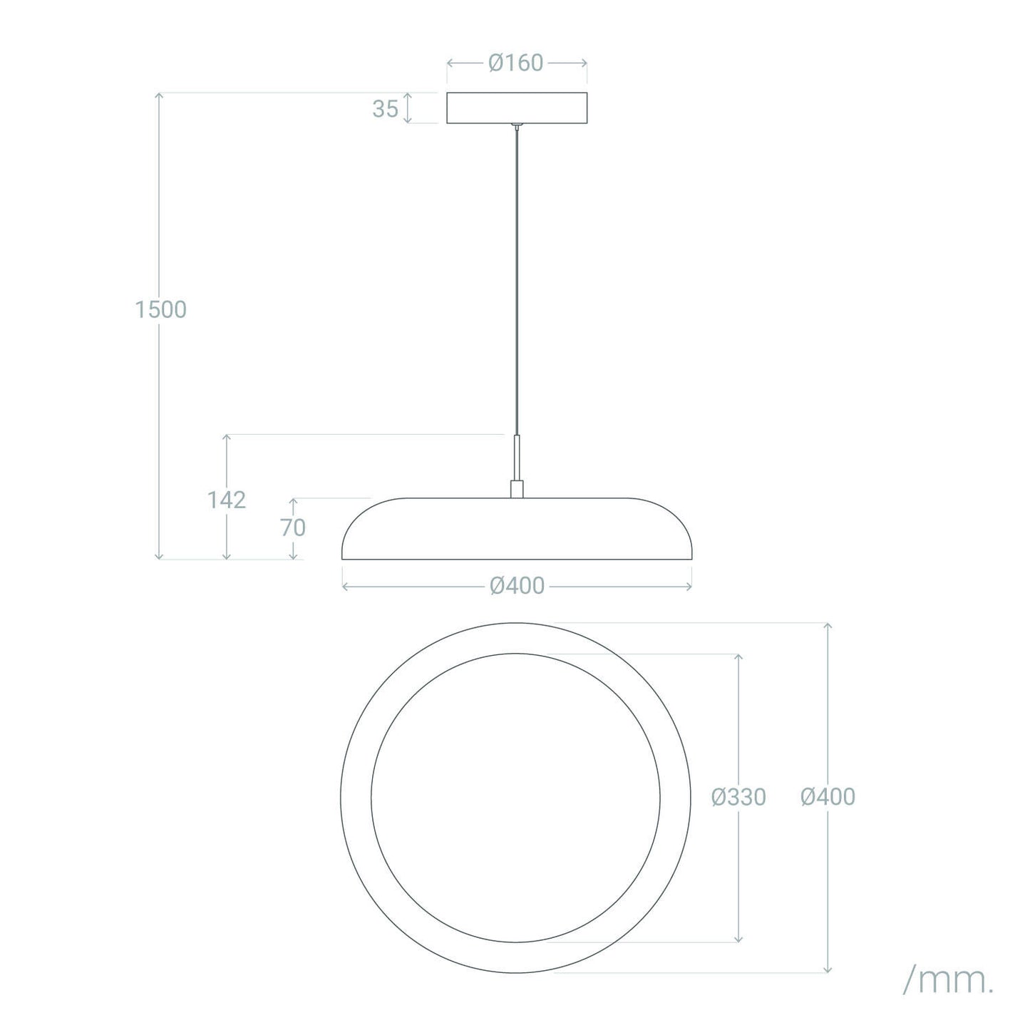 Lámpara Colgante LED 28W Acero Deyang