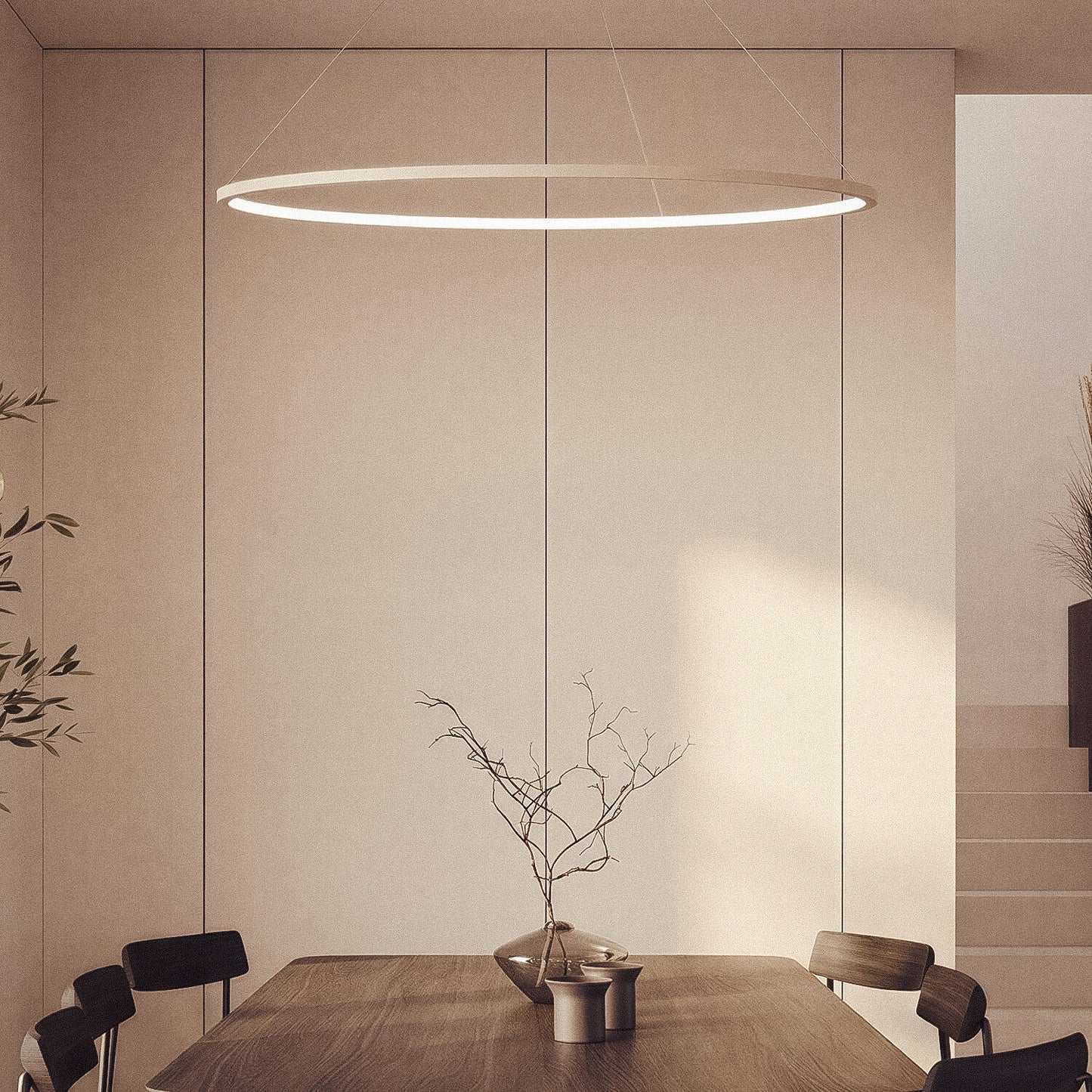 Lámpara Colgante LED 28W Aluminio CCT Seleccionable Big Ivalo Ø 1 Metro