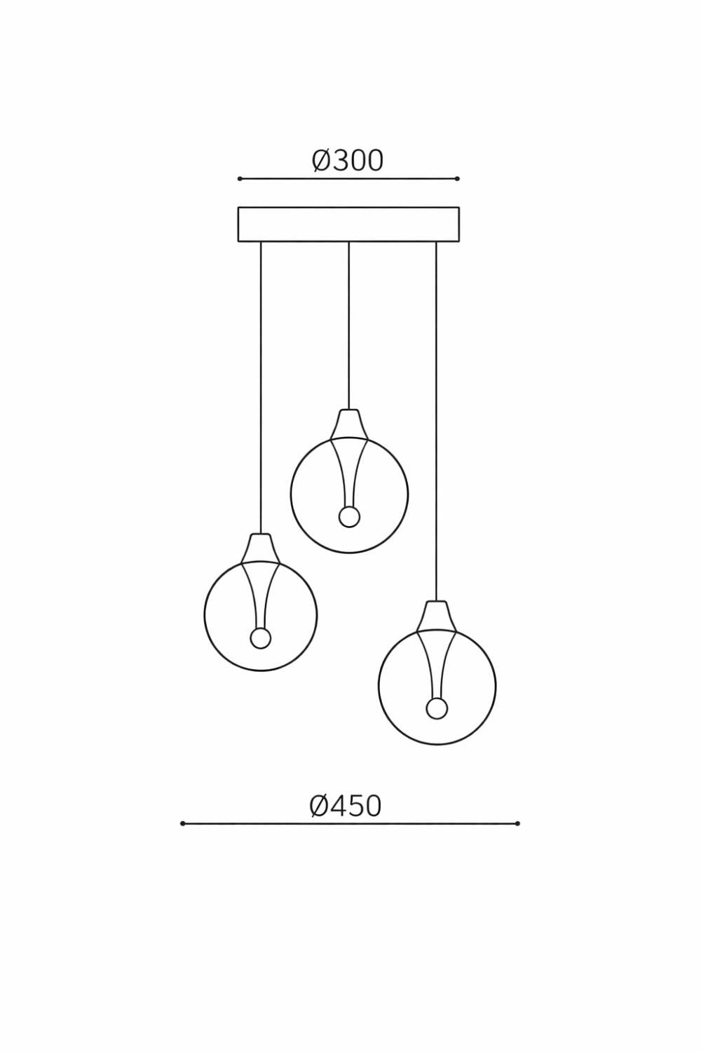 Lámpara Colgante Cristal LED 30W Liborina 3 Focos