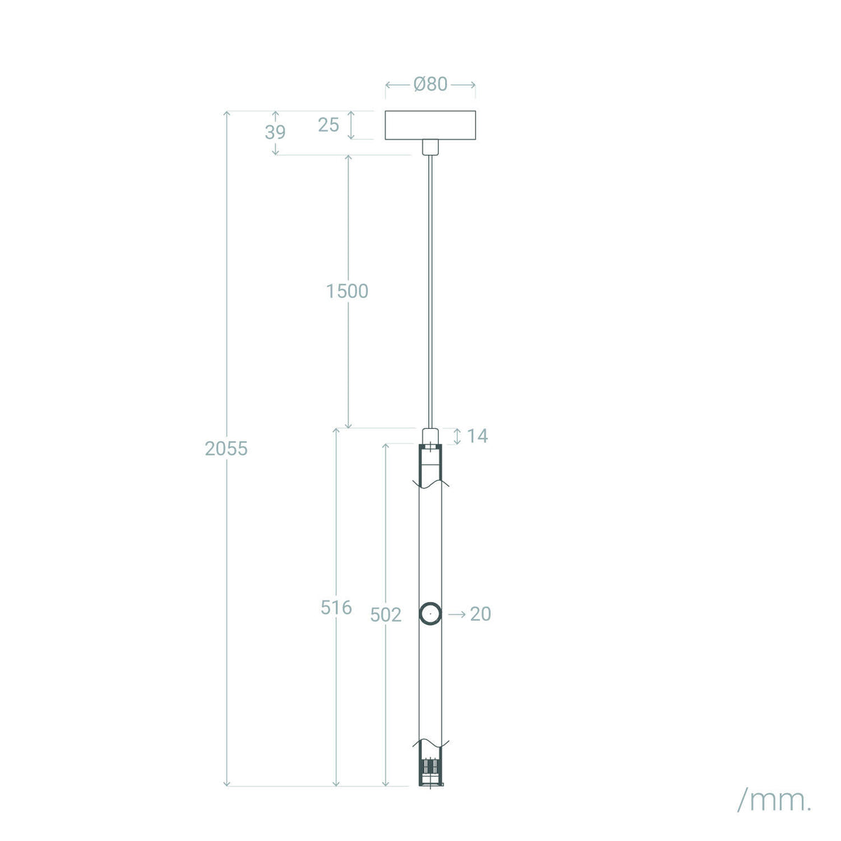 Lámpara Colgante LED 3W Aluminio Evory M