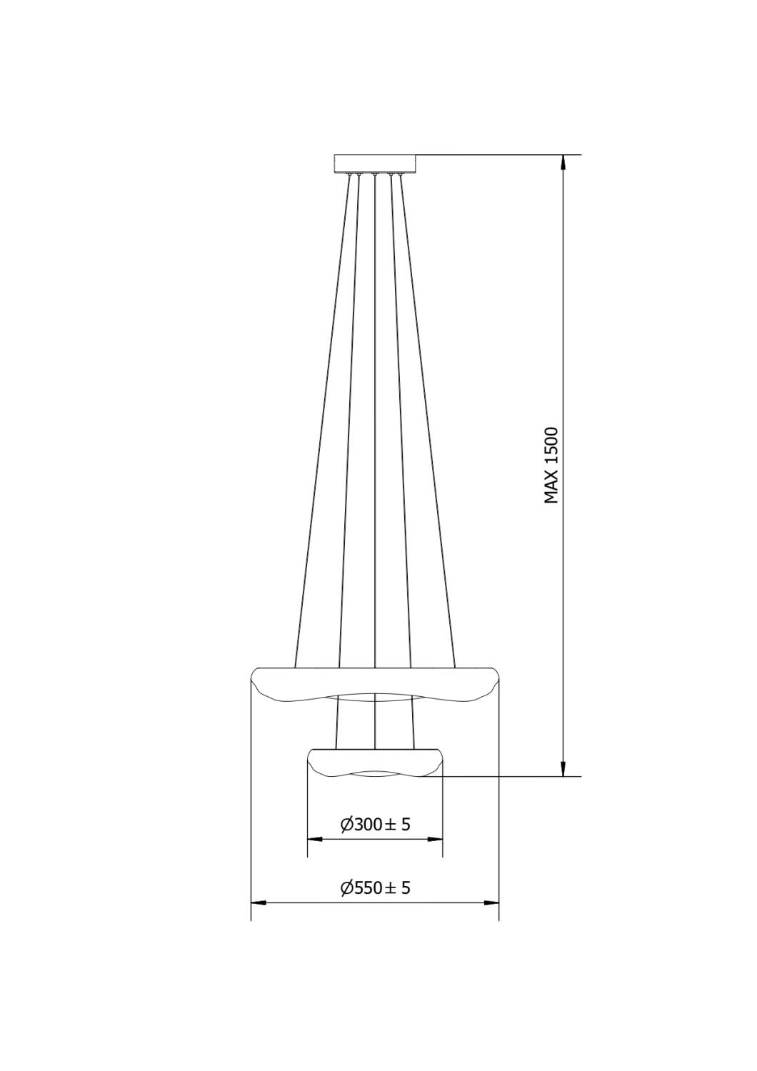 Lámpara Colgante LED 72W Metal Ø550 mm Kate Duo