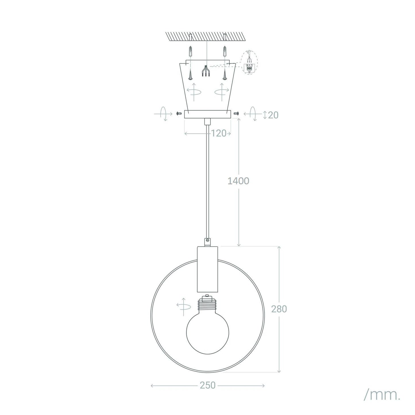 Lámpara Colgante Metal Mini Otos
