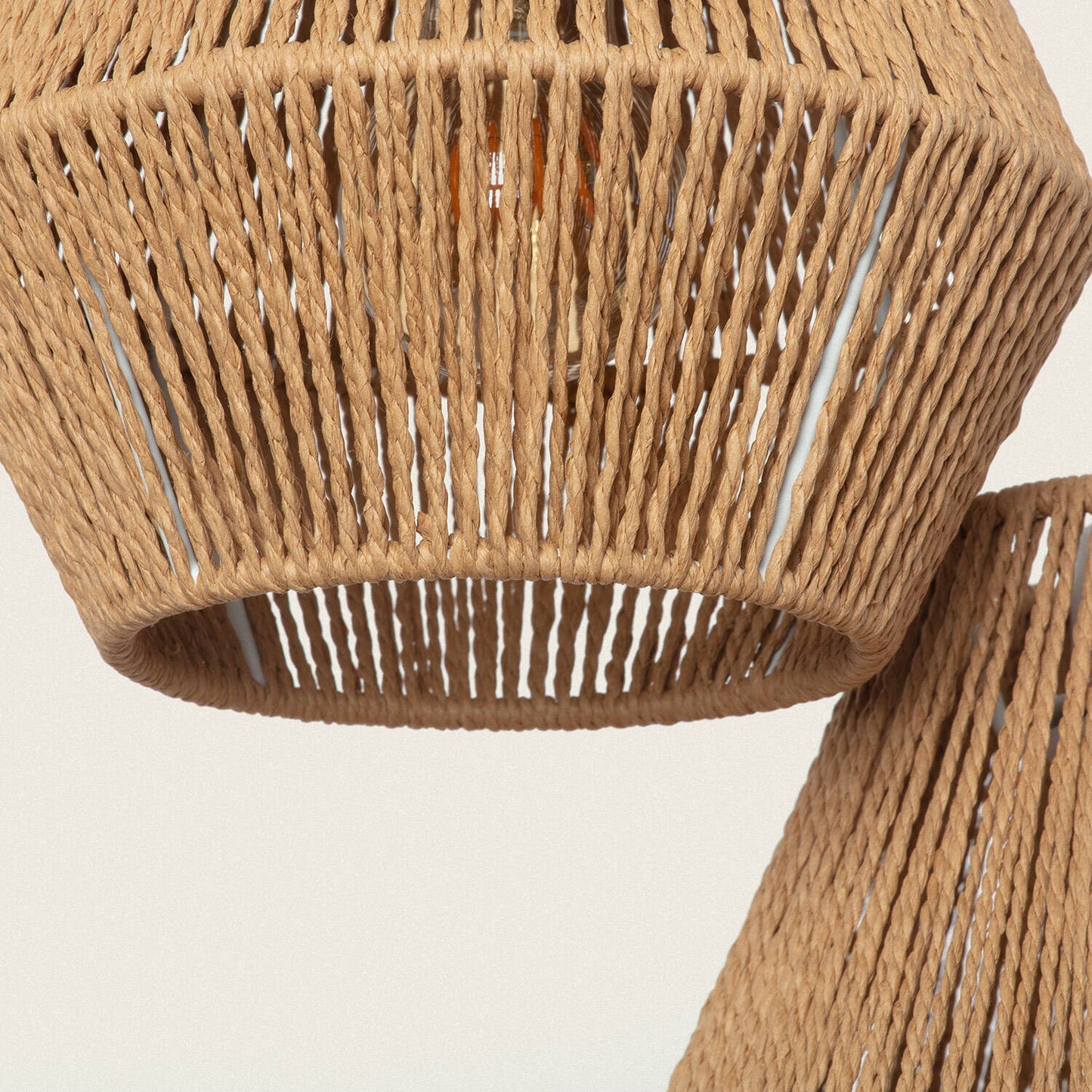 Lámpara Colgante Papel Trenzado Trilla 3 Focos