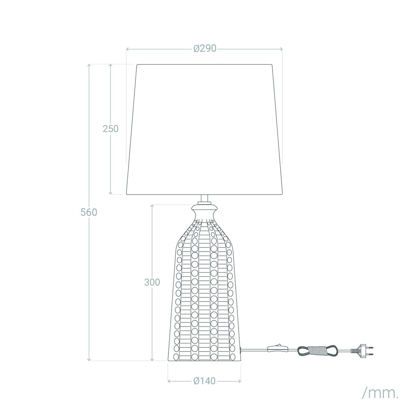 Lámpara de Mesa Cerámica Zellin