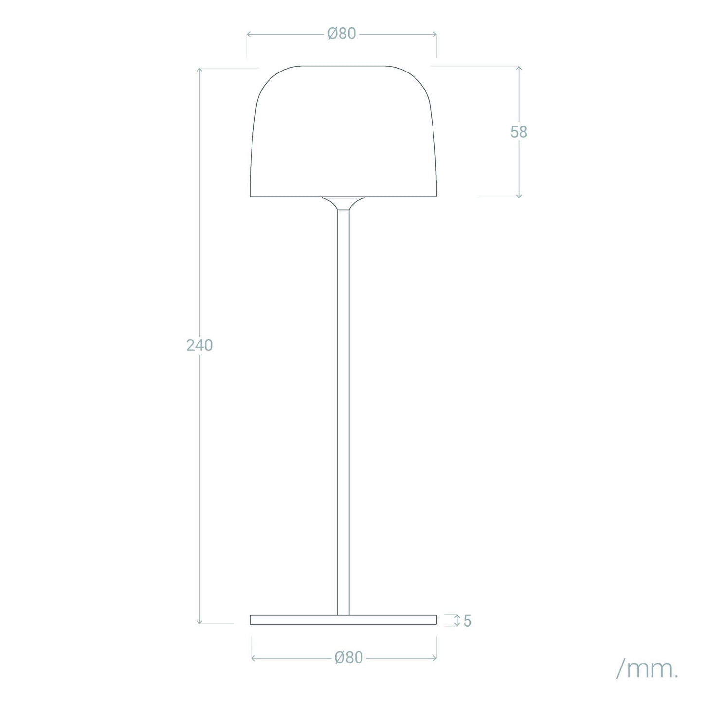 Lámpara de Mesa LED Portátil para Exterior Aluminio con Batería Recargable Wink