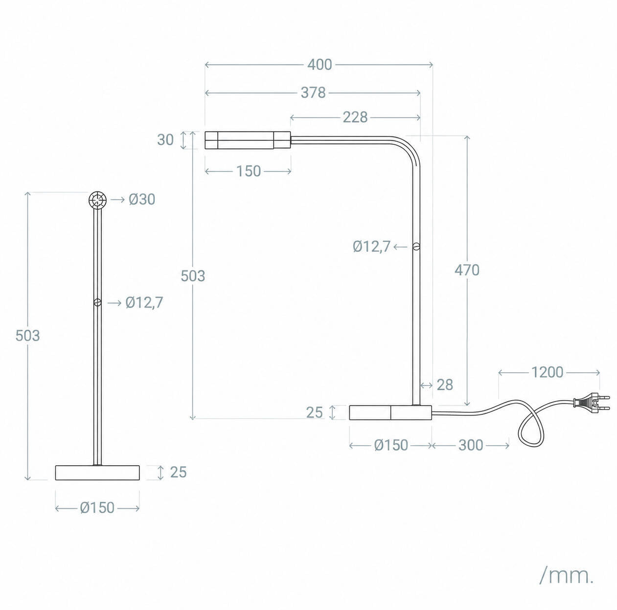 Lámpara de Mesa LED Táctil 2.5W de Metal Gazny