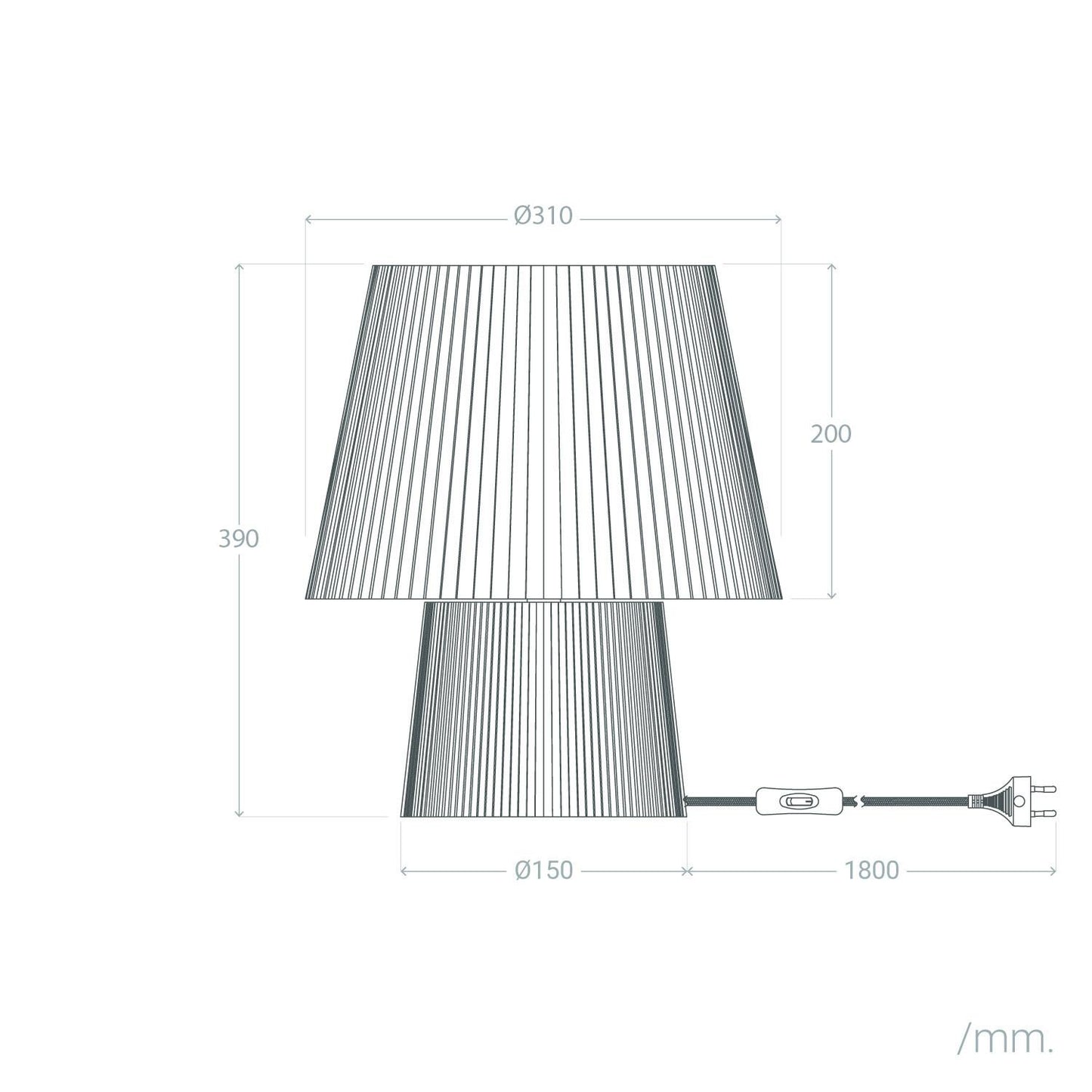 Lámpara de Mesa Papel Trenzado Kala Gardenia