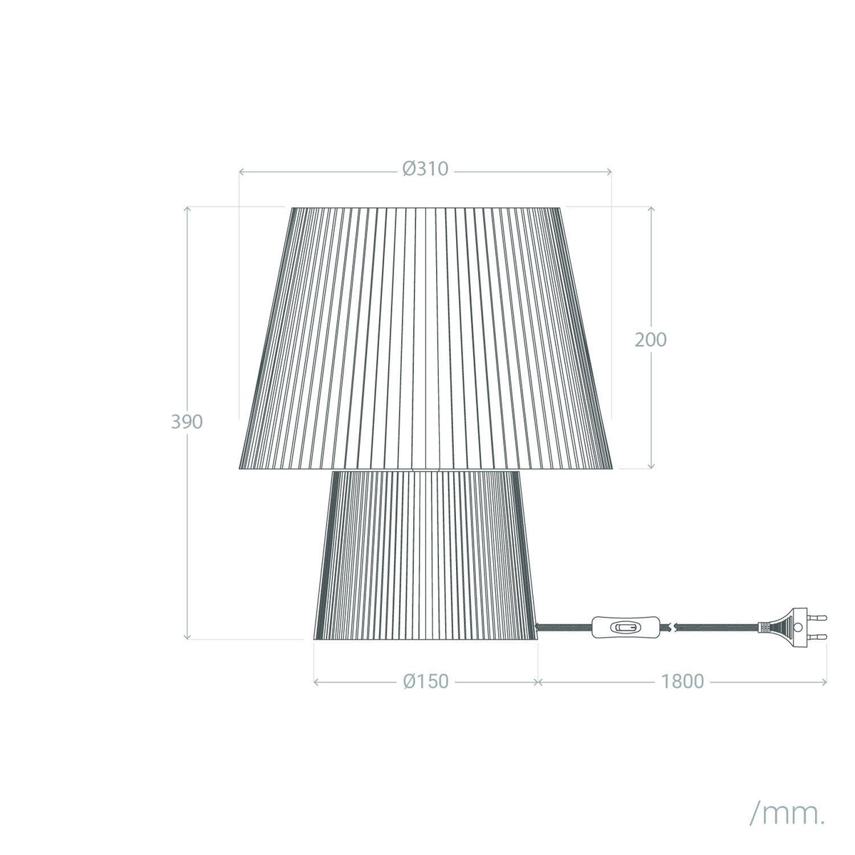 Lámpara de Mesa Papel Trenzado Kala Gardenia