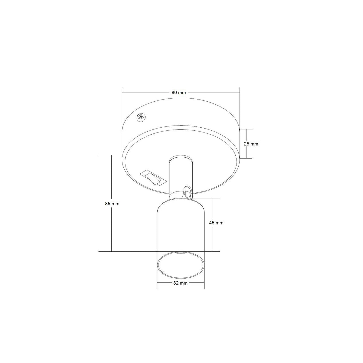 Lámpara de Pared Aluminio Orientable con Interruptor 1 Foco Oasis Blanco
