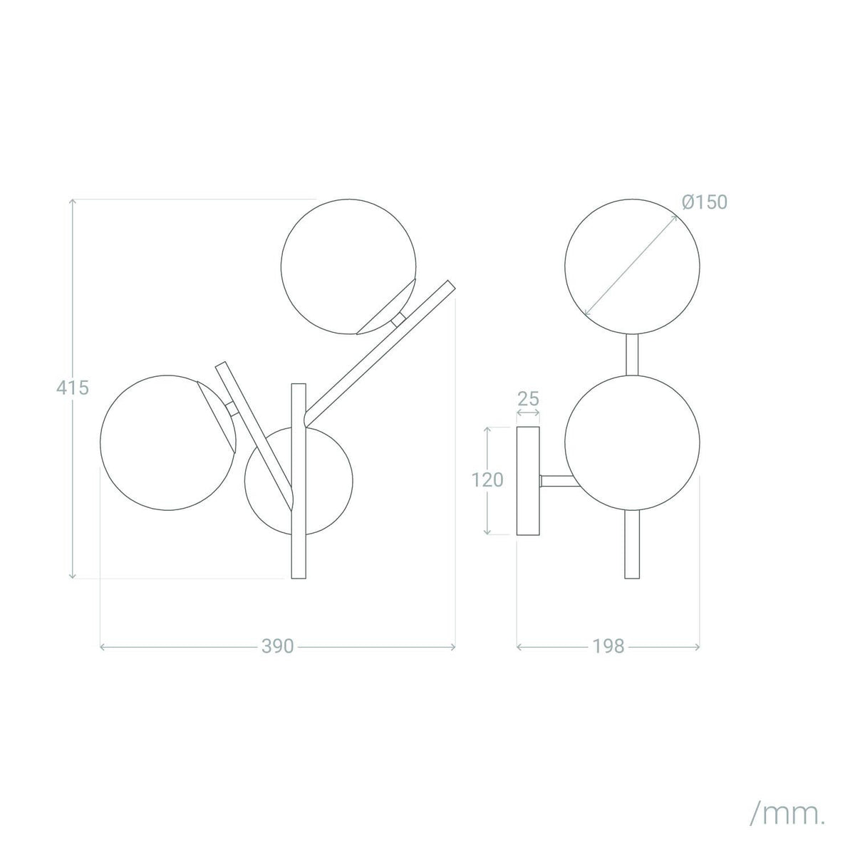 Lámpara de Pared de Metal y Cristal Balts