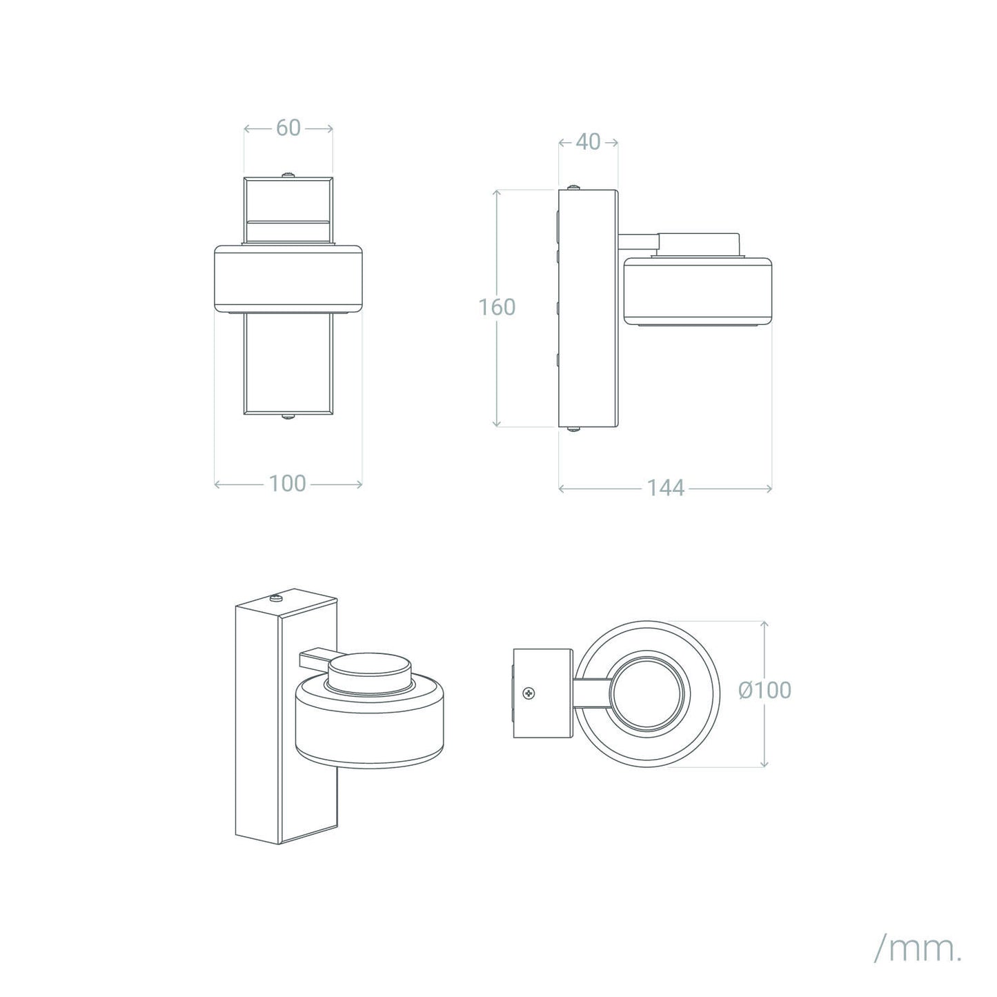 Lámpara de Pared LED 4W Baño CCT Seleccionable Metal y Cristal Zisna