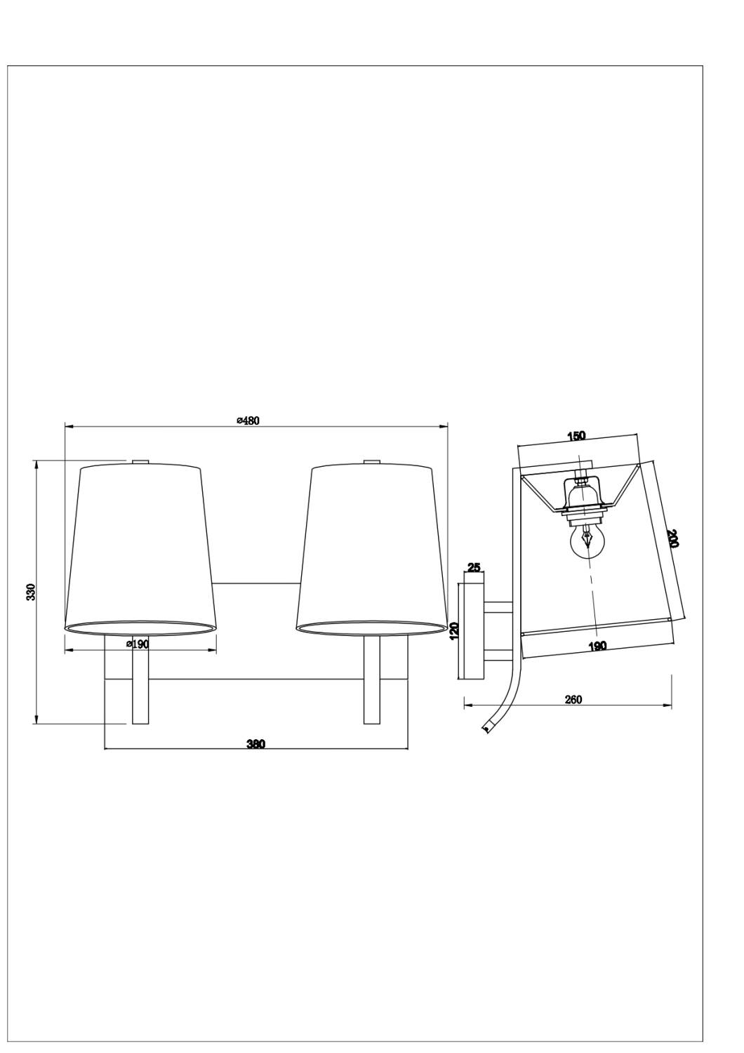 Lámpara de Pared Metal 2 Focos Eikho
