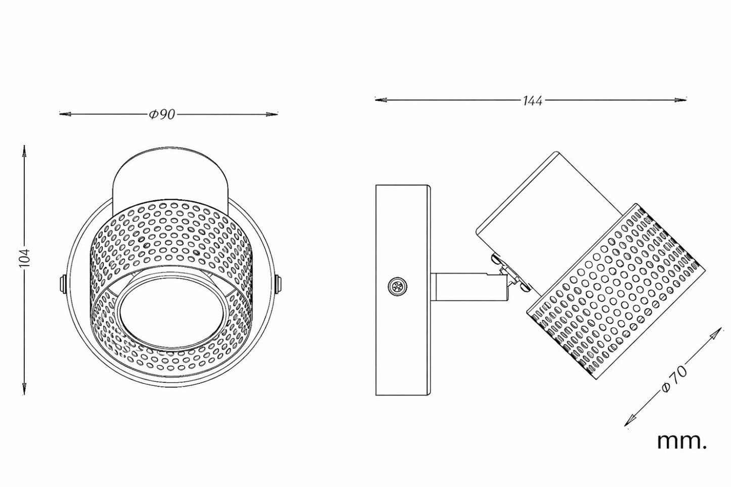 Lámpara de Pared Metal y Corcho Liksy
