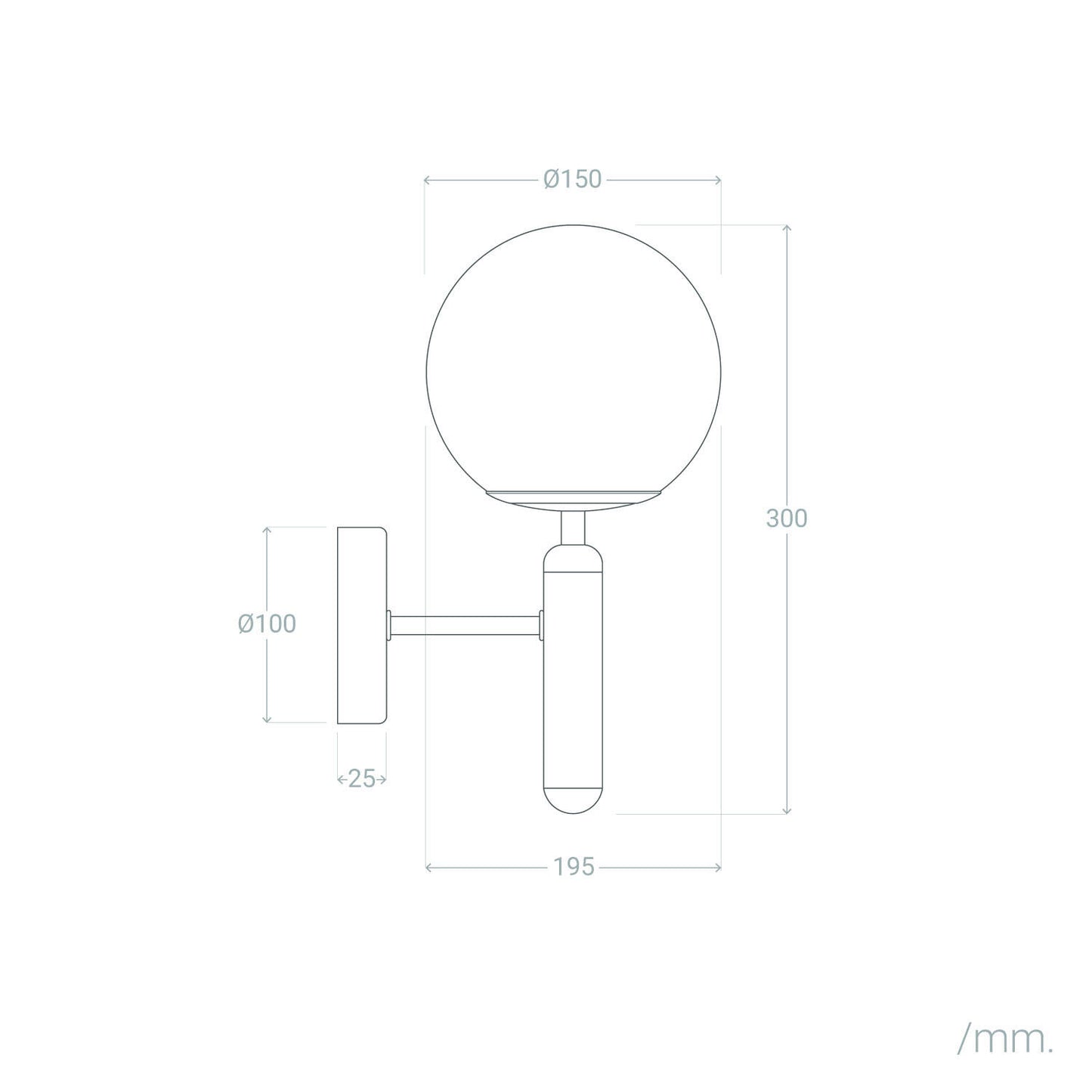 Lámpara de Pared Aluminio y Cristal Oto
