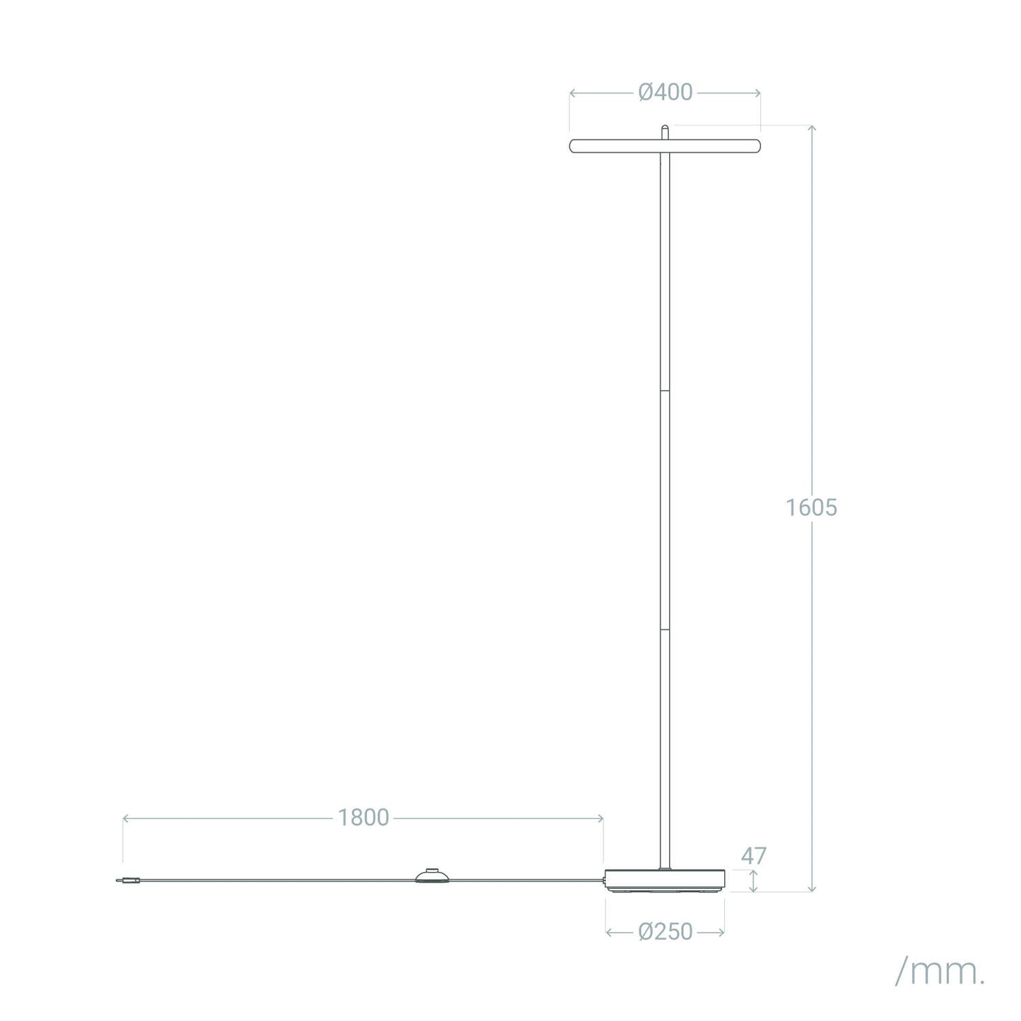 Lámpara de Pie LED 24W Metal CCT Seleccionable Meisel