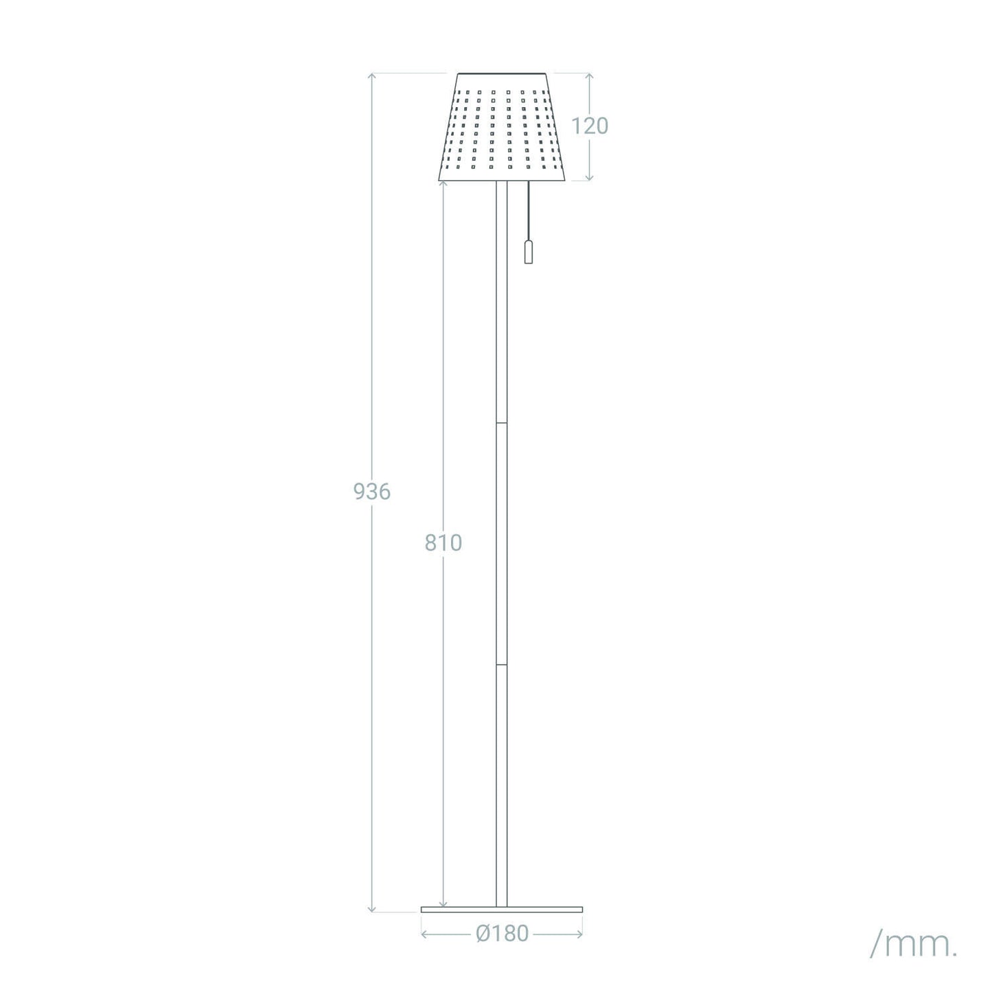 Lámpara de Pie Solar Exterior LED 3W Metal Banate