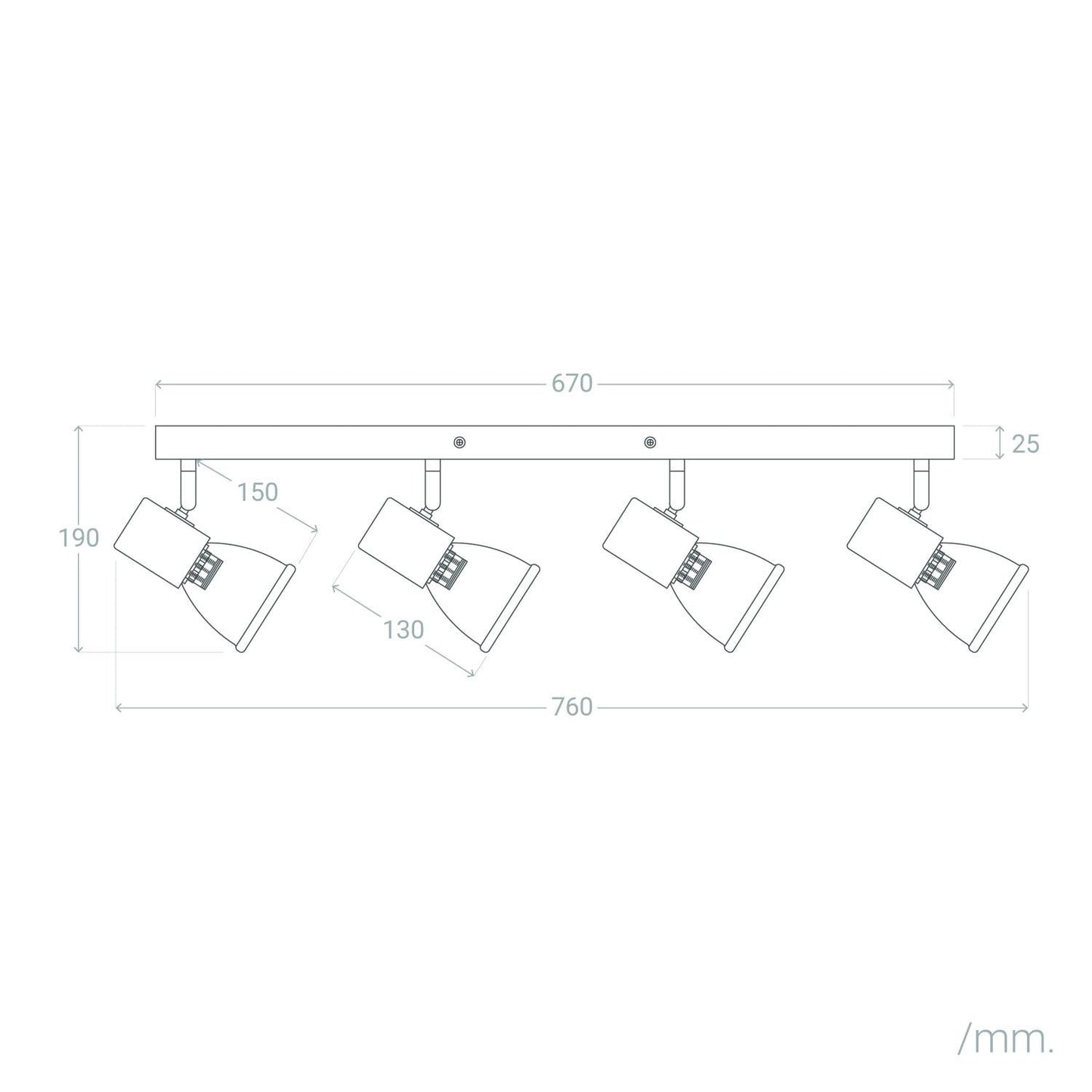 Lámpara de Techo Madera y Metal 4 Focos Tautau