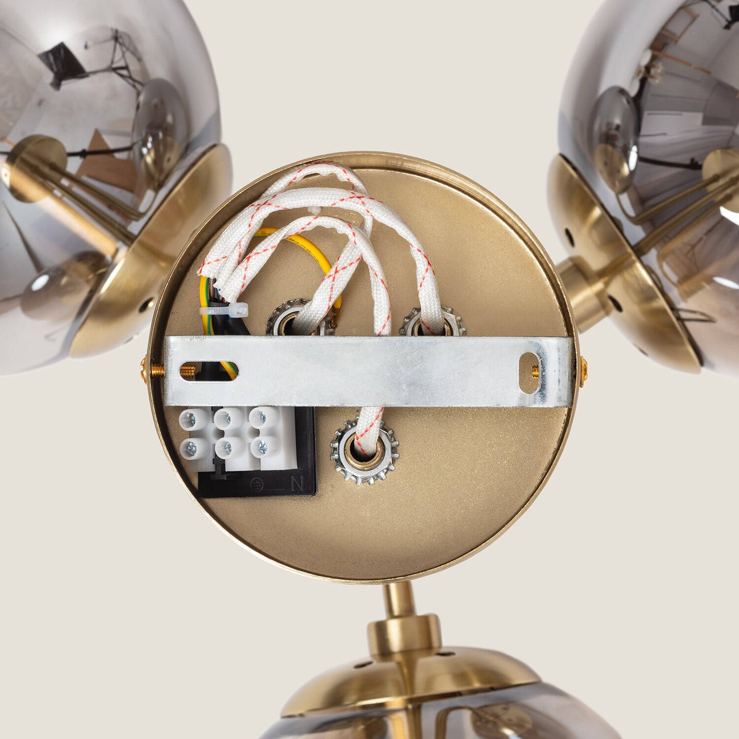 Lámpara de Techo Metal y Cristal Moonlight Brass 3 Focos