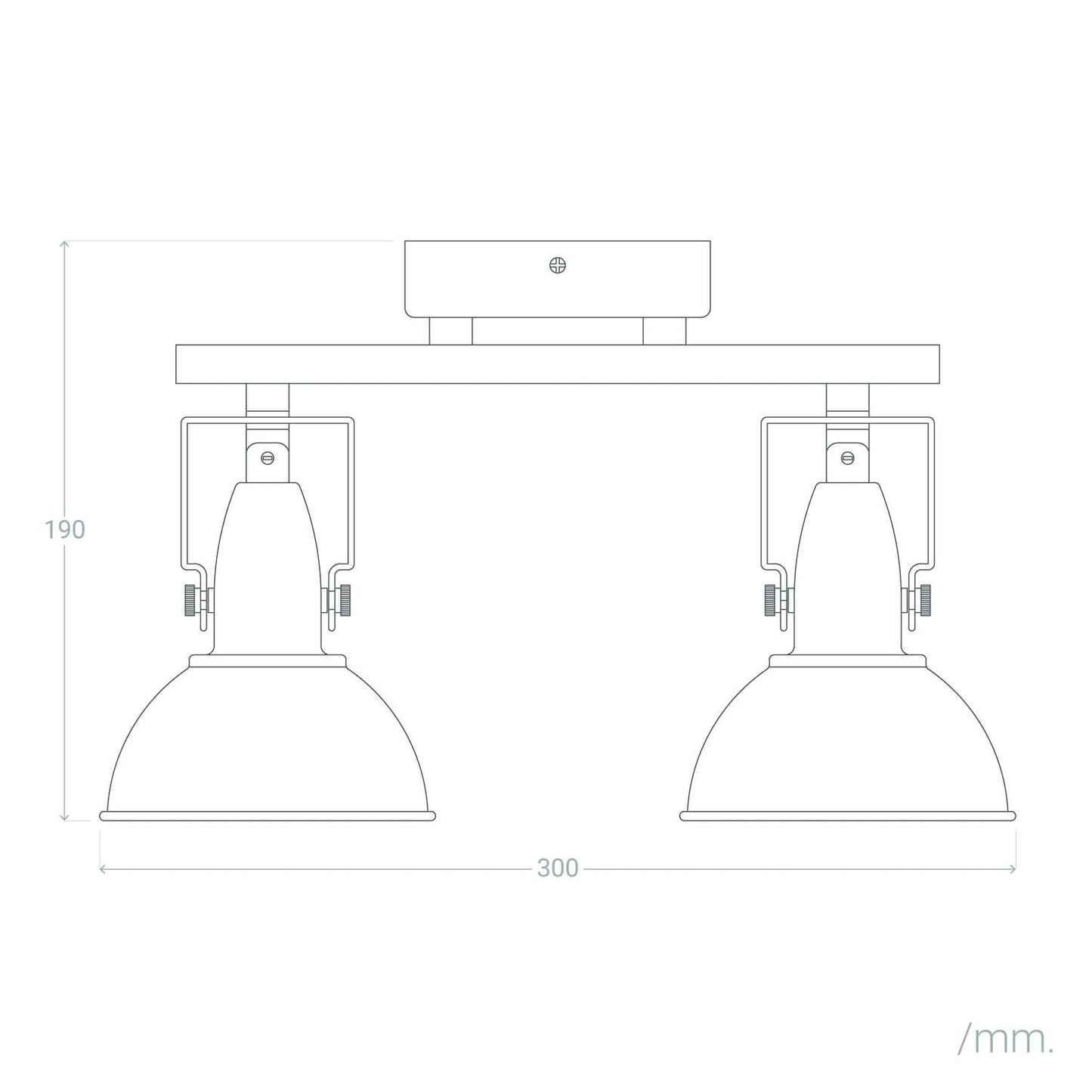 Lámpara de Techo Orientable Metal 2 Focos Negro Emer