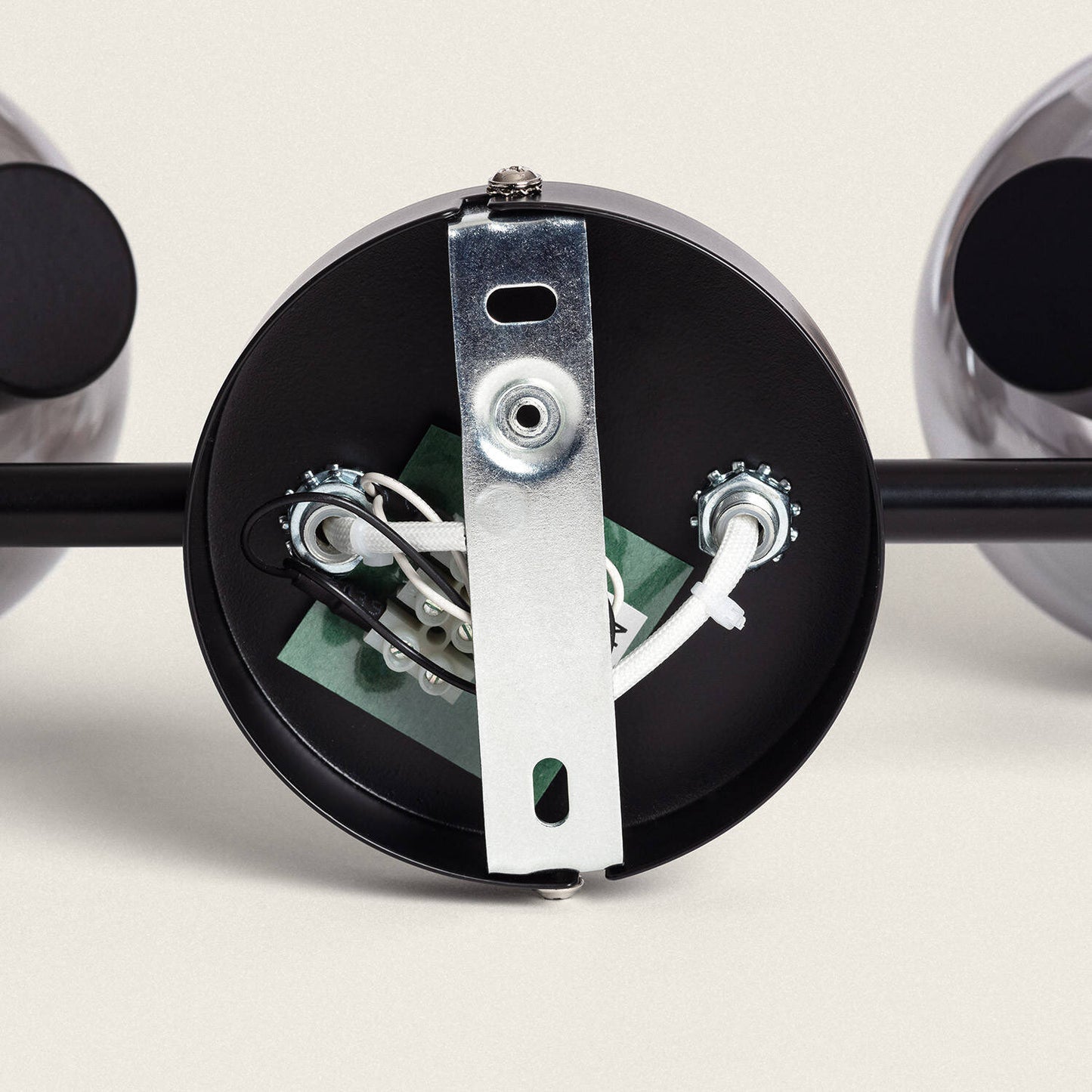Lámpara de Techo Orientable Metal y Cristal 2 Focos Romsy