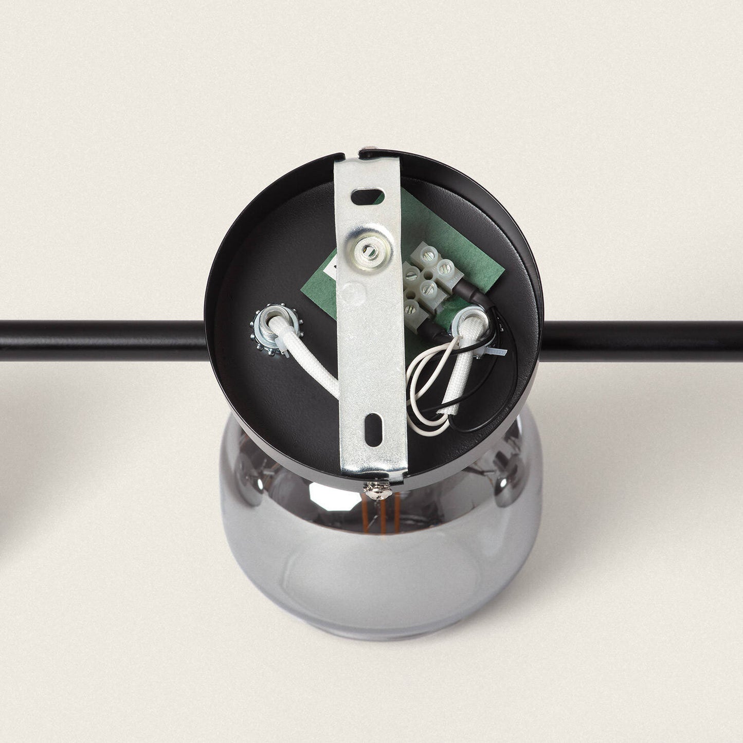 Lámpara de Techo Orientable Metal y Cristal 3 Focos Romsy