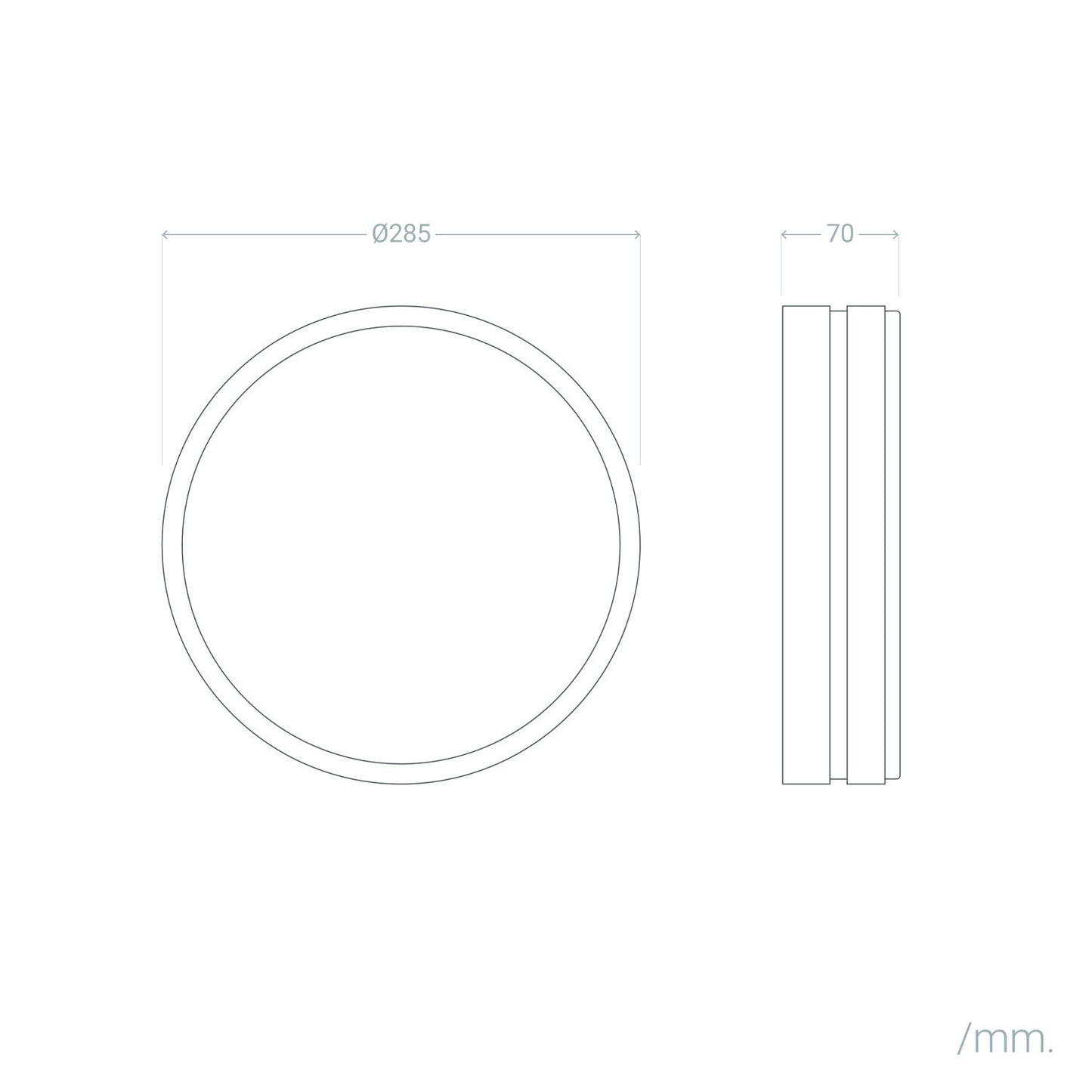 Plafón Circular Exterior Aluminio Ø285 mm Kadam